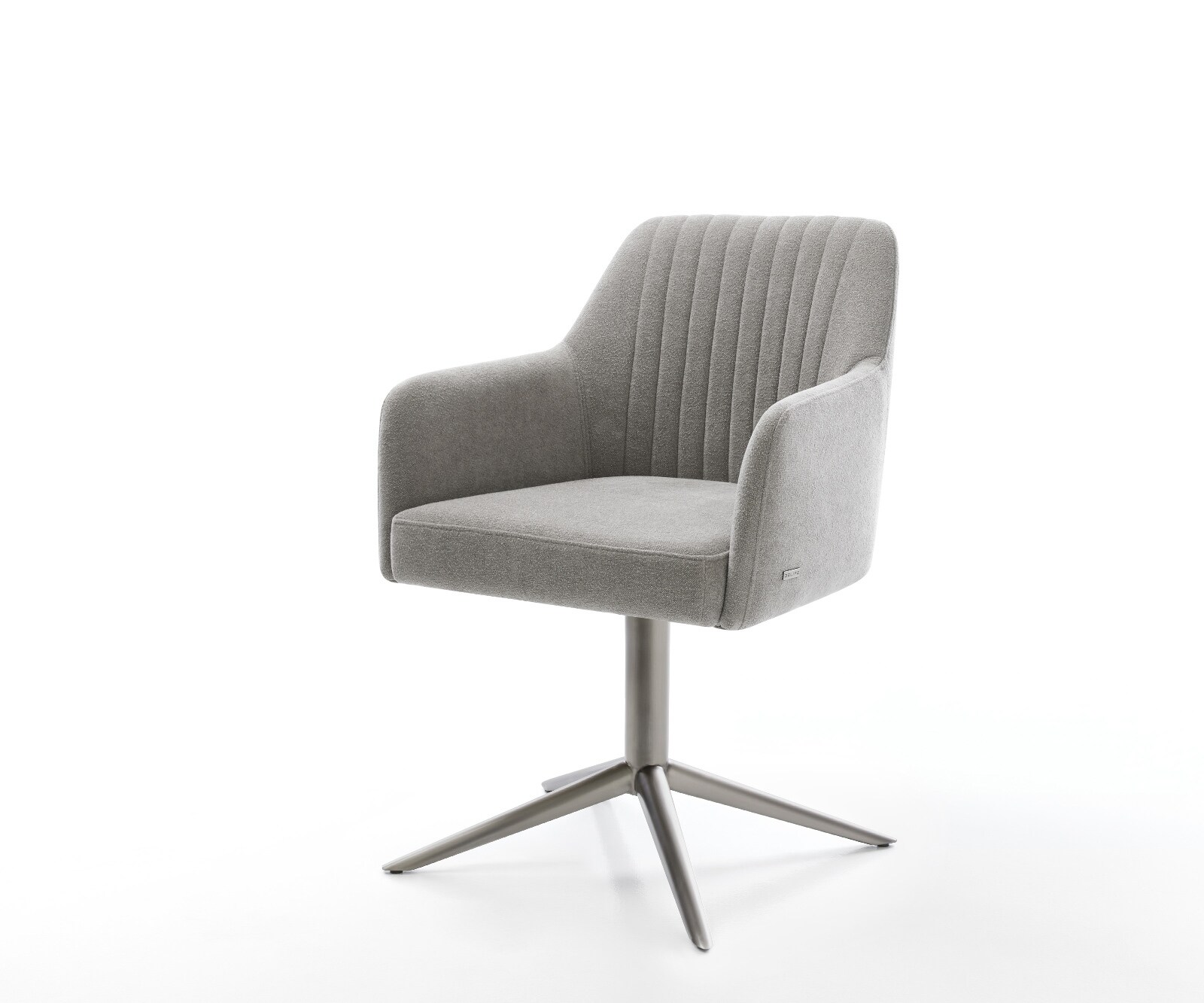 Draaistoel Greg-Flex zachte stof met structuur grijs kruispoot grafiet 360° draaibaar rocker-functie pocketveer kern 1