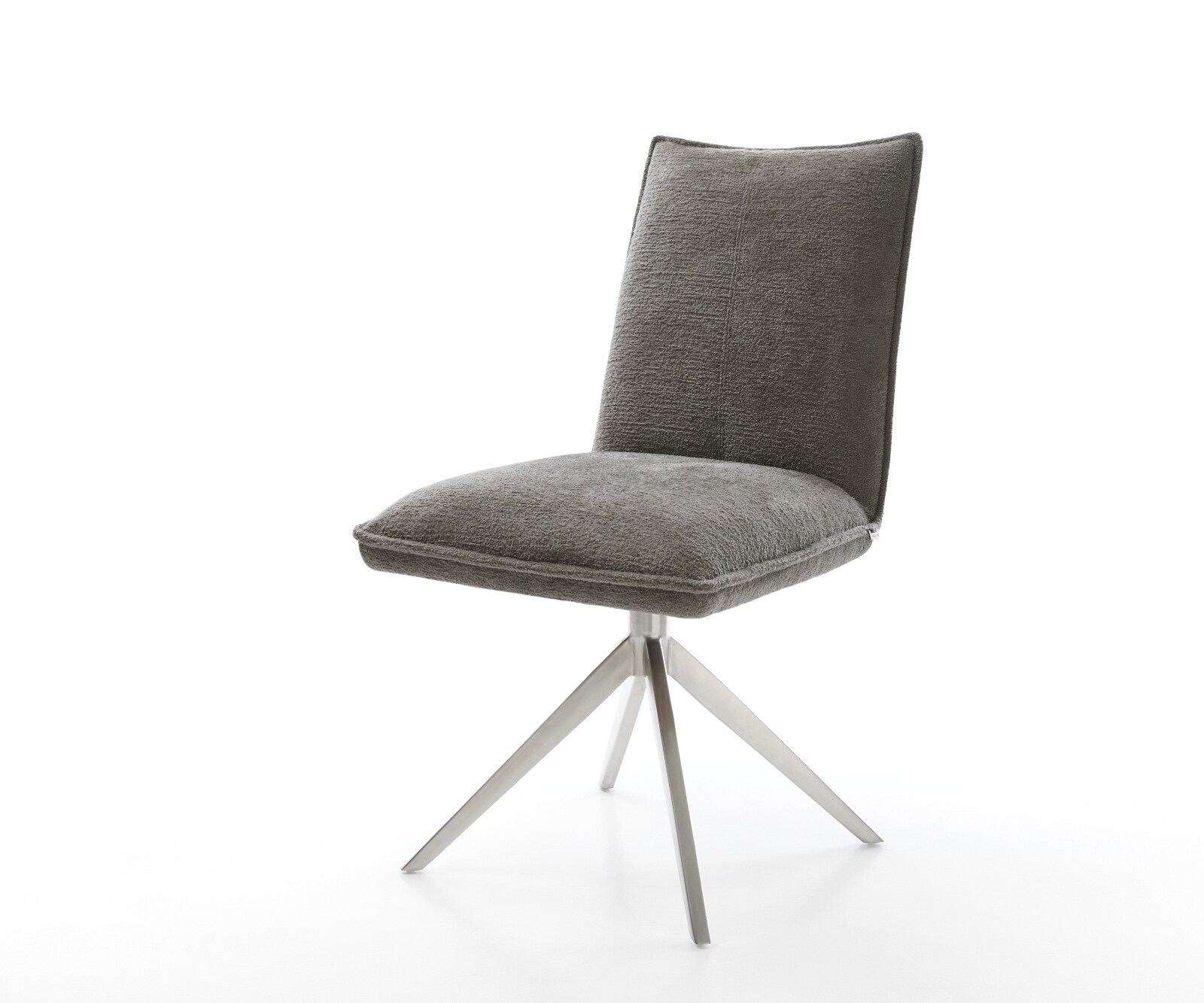Draaistoel Lelio-Flex bouclé zacht mud kruisframe breed roestvrij staal 360° draaibaar rocker-functie pocketveer kern 1