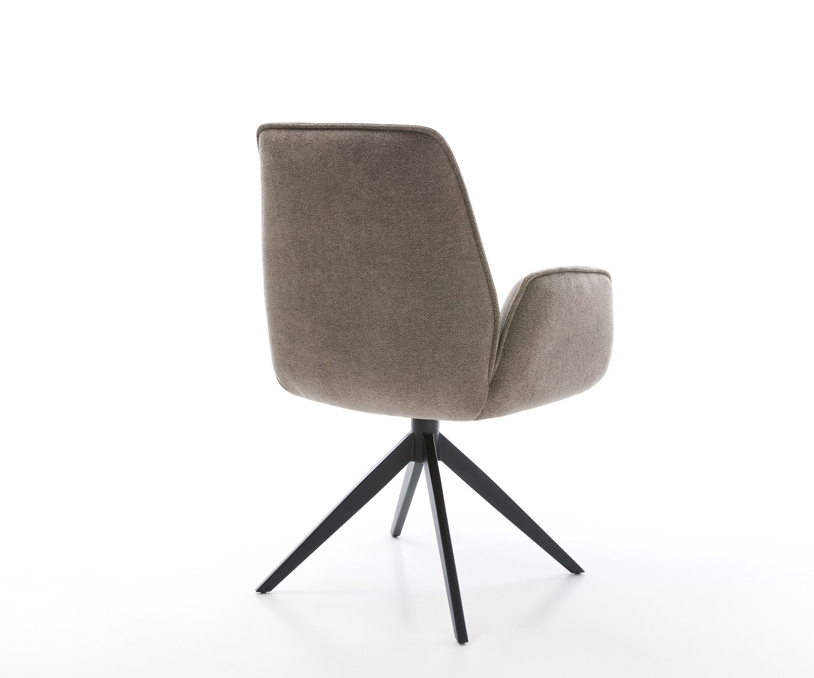 Draaistoel Zoa-Flex zachte stof met structuur taupe kruisframe breed zwart 360° draaibaar rocker-functie pocketveer kern 4