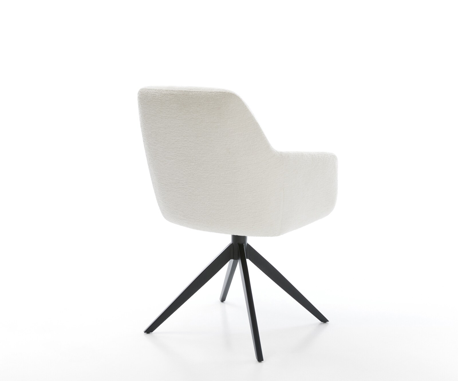 Draaistoel Pejo-Flex bouclé zacht beige kruisframe breed zwart 360° draaibaar rocker-functie pocketveer kern 5