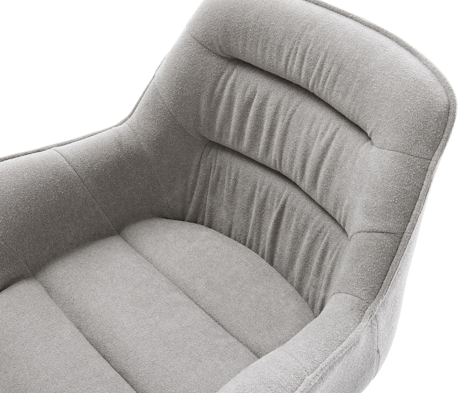 Draaistoel Kaira-Flex zachte stof met structuur grijs kruisframe breed zwart 360° draaibaar rocker-functie 4