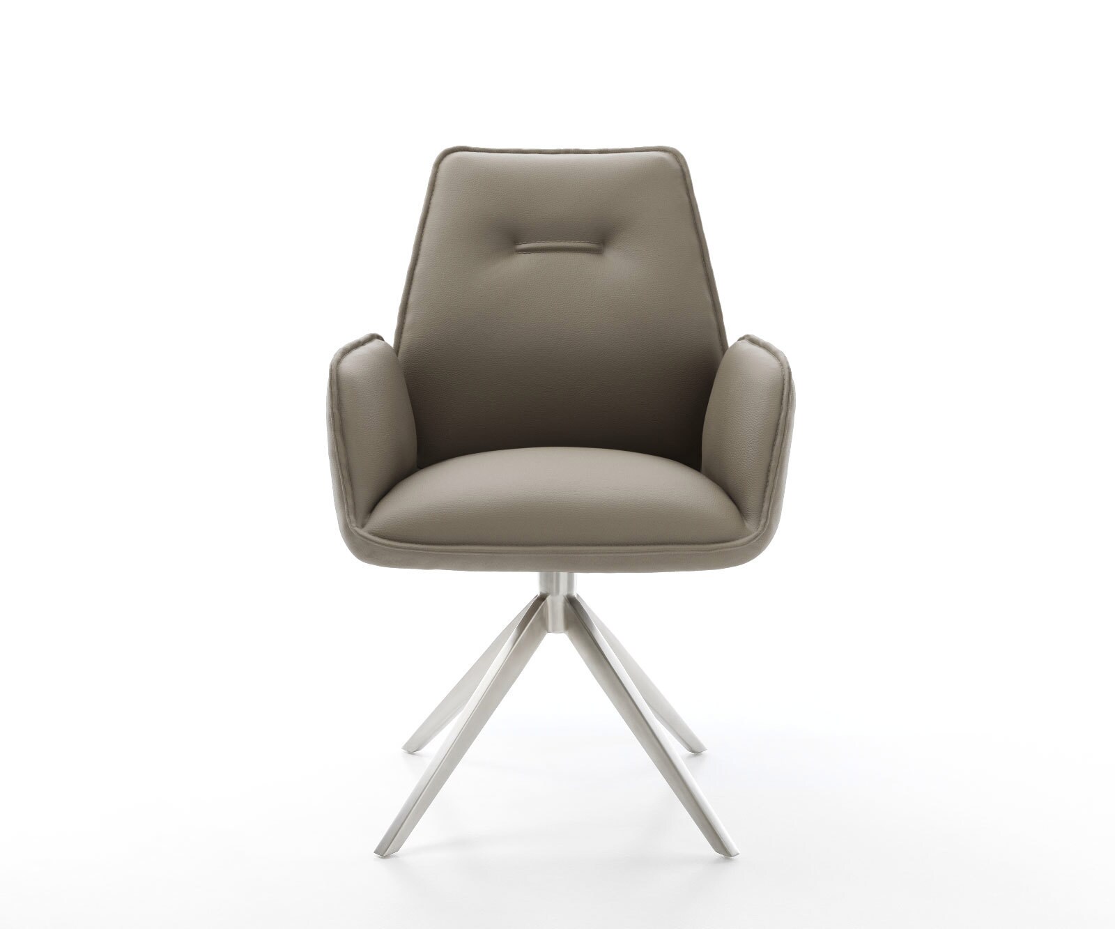 Draaistoel Zoa-Flex echt leer mud kruisframe breed roestvrij staal 360° draaibaar rocker-functie pocketveer kern 1