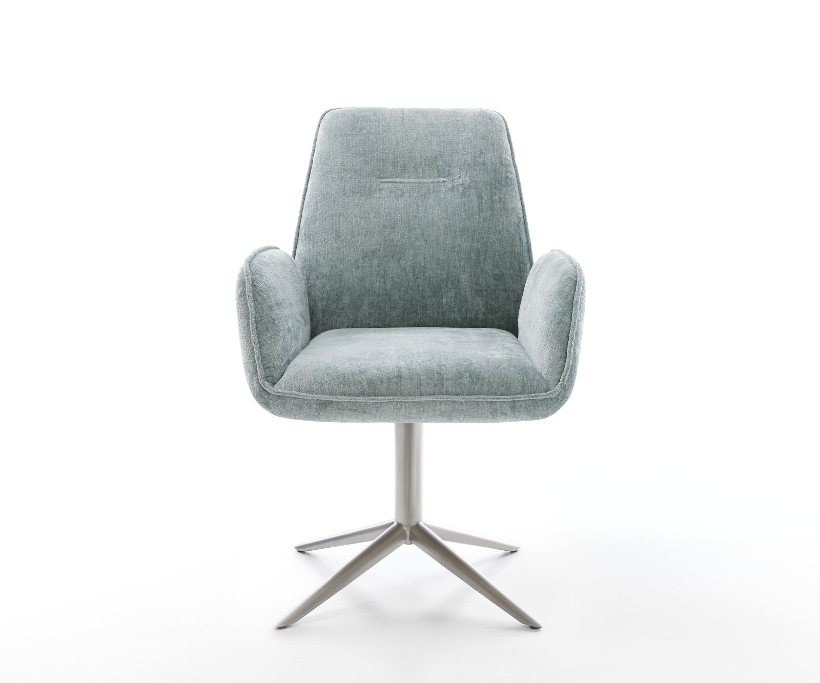 Draaistoel Zoa-Flex chenille pastelblauw kruispoot roestvrij staal 360° draaibaar rocker-functie pocketveer kern 1 Draaistoel Zoa-Flex chenille pastelblauw kruispoot roestvrij staal 360° draaibaar rocker-functie pocketveer kern 1