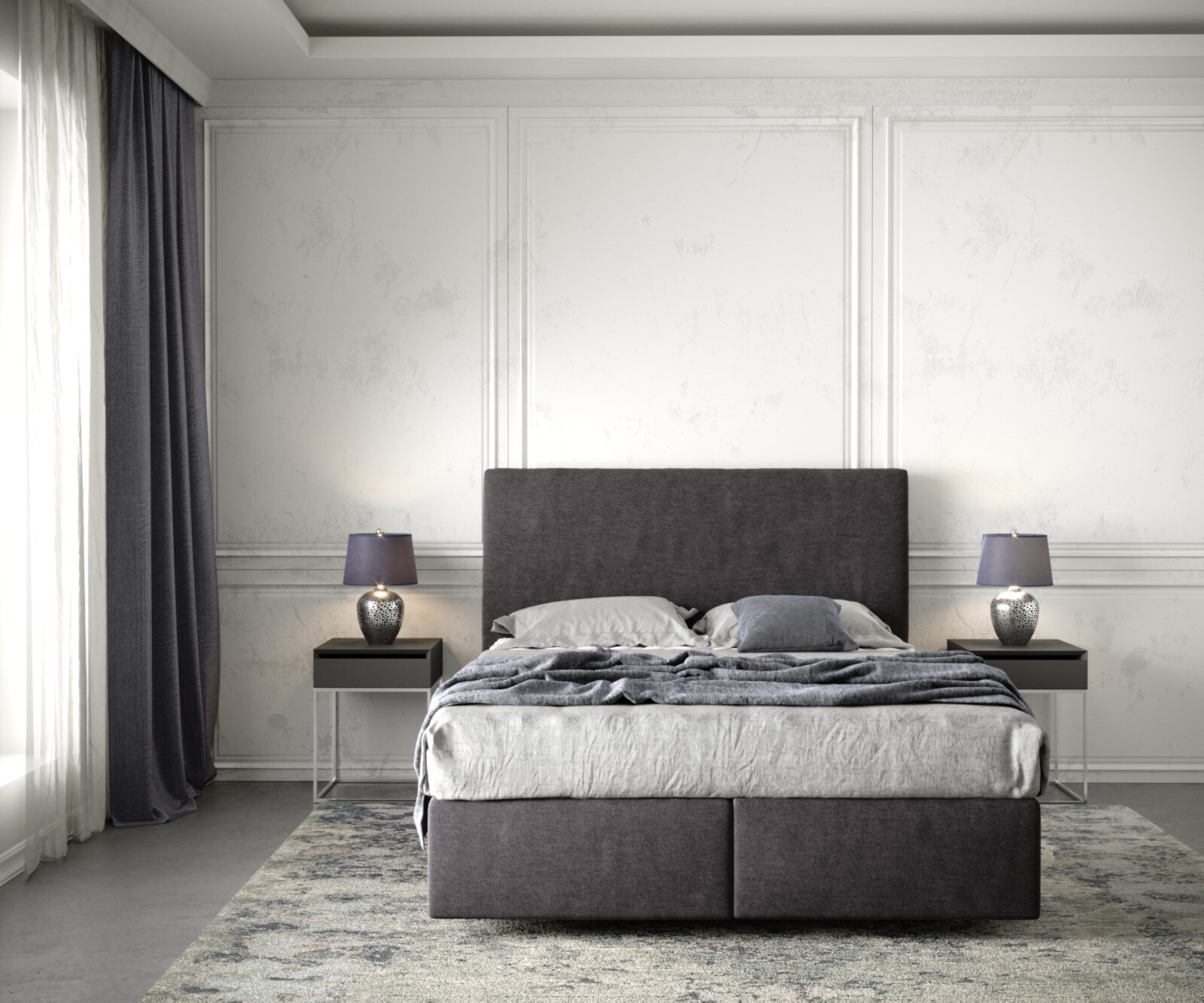 Boxspring-bed Dream-Well 140x200 cm Zwart Microvezel stof 1 Boxspring-bed Dream-Well 140x200 cm Zwart Microvezel stof 1