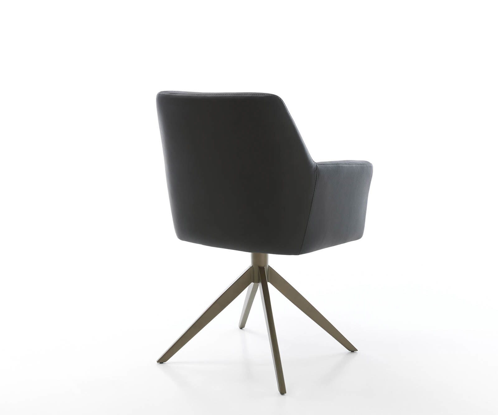 Draaistoel Xana-Flex met armleuning echt leer zwart kruisframe breed afwerking met titanium 360° draaibaar pocketveer kern 4 Draaistoel Xana-Flex met armleuning echt leer zwart kruisframe breed afwerking met titanium 360° draaibaar pocketveer kern 4