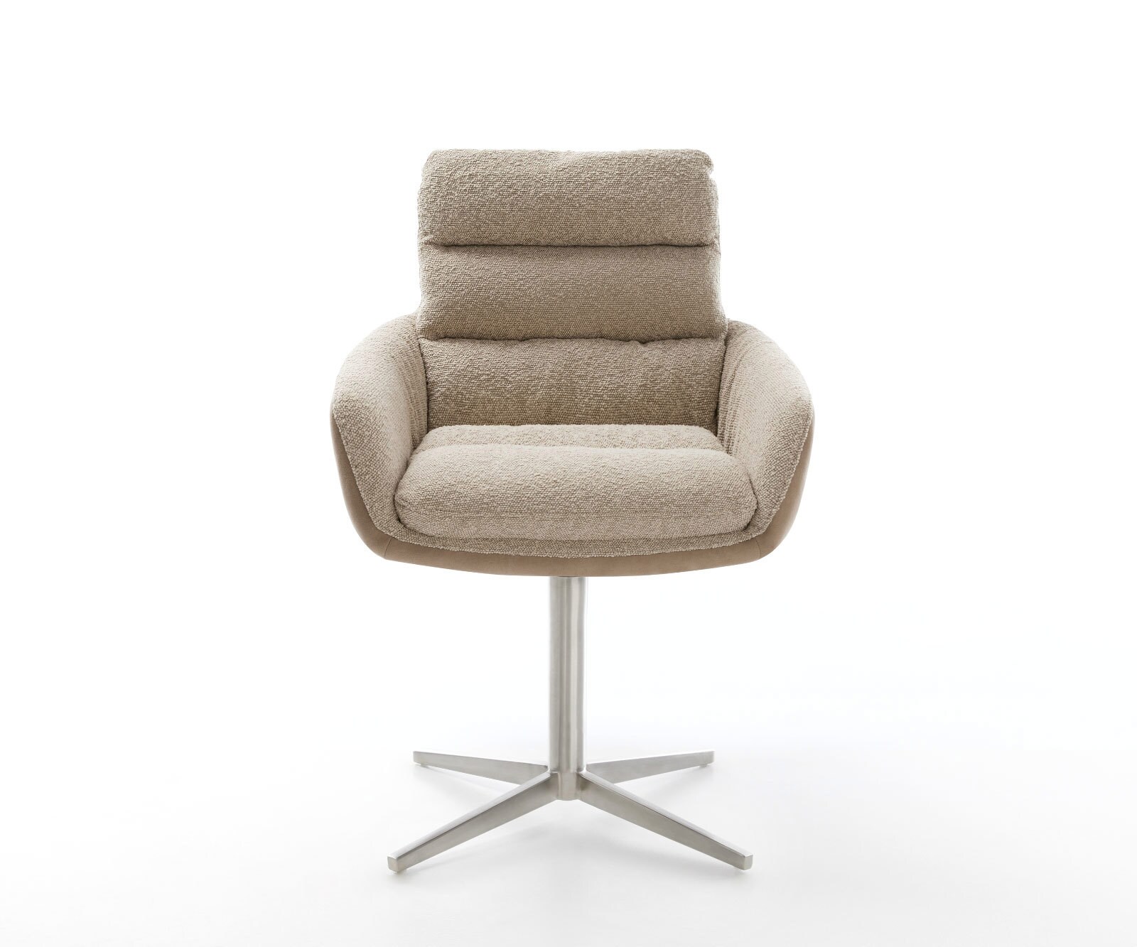 Draaistoel Abelia-Flex met armleuning materiaalmix mud kruispoot roestvrij staal 360° draaibaar 1 Draaistoel Abelia-Flex met armleuning materiaalmix mud kruispoot roestvrij staal 360° draaibaar 1