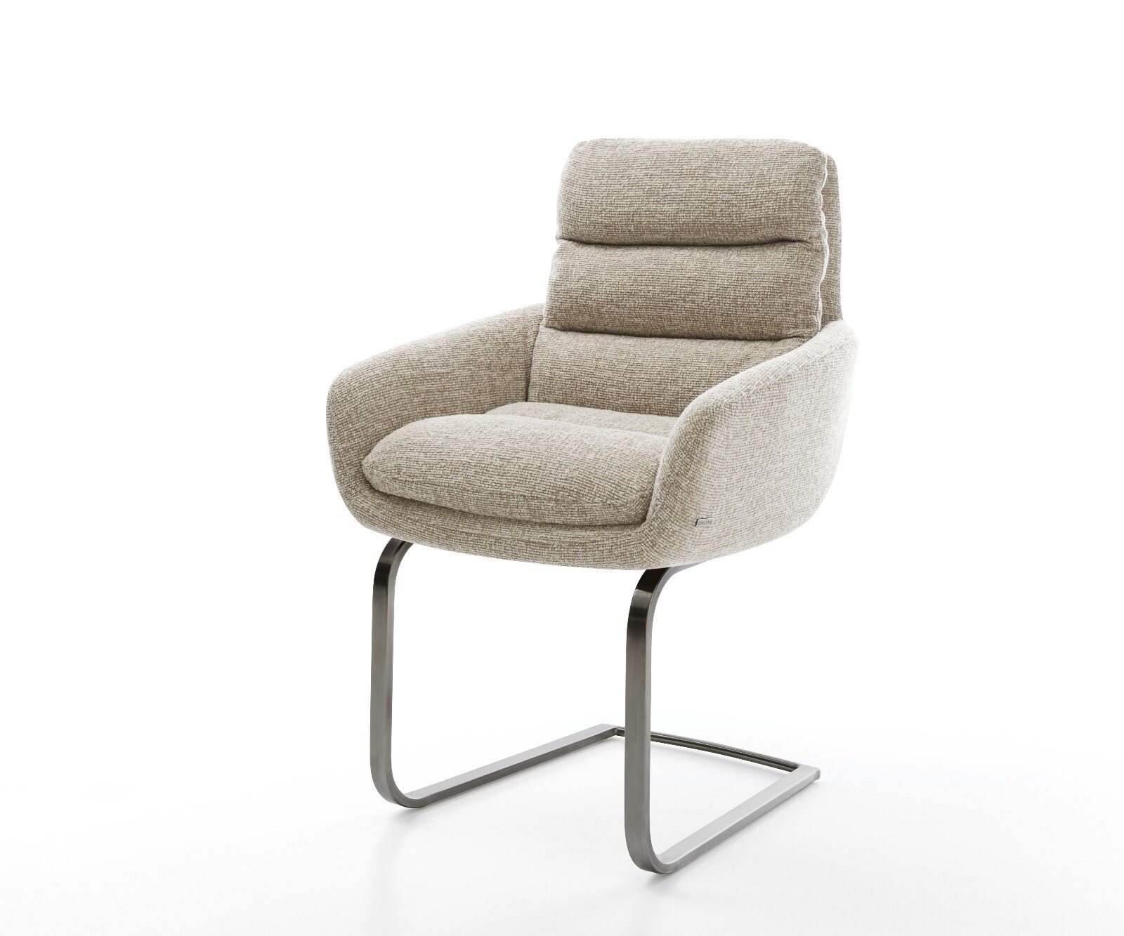 Sledemodel Abelia-Flex met armleuning geweven stof beige sledemodel vlak grafiet 1