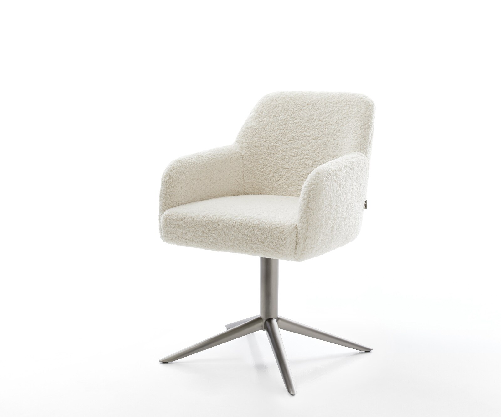 Draaistoel Greg-Flex teddy beige kruispoot grafiet 360° draaibaar rocker-functie pocketveer kern