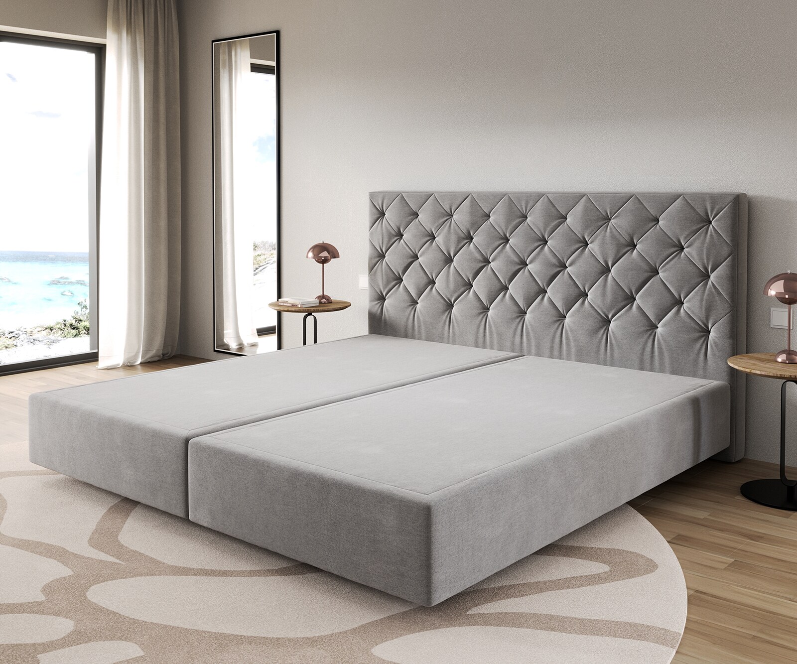 Boxspringframe Dream-Great microvezel grijs 200x200 cm 1