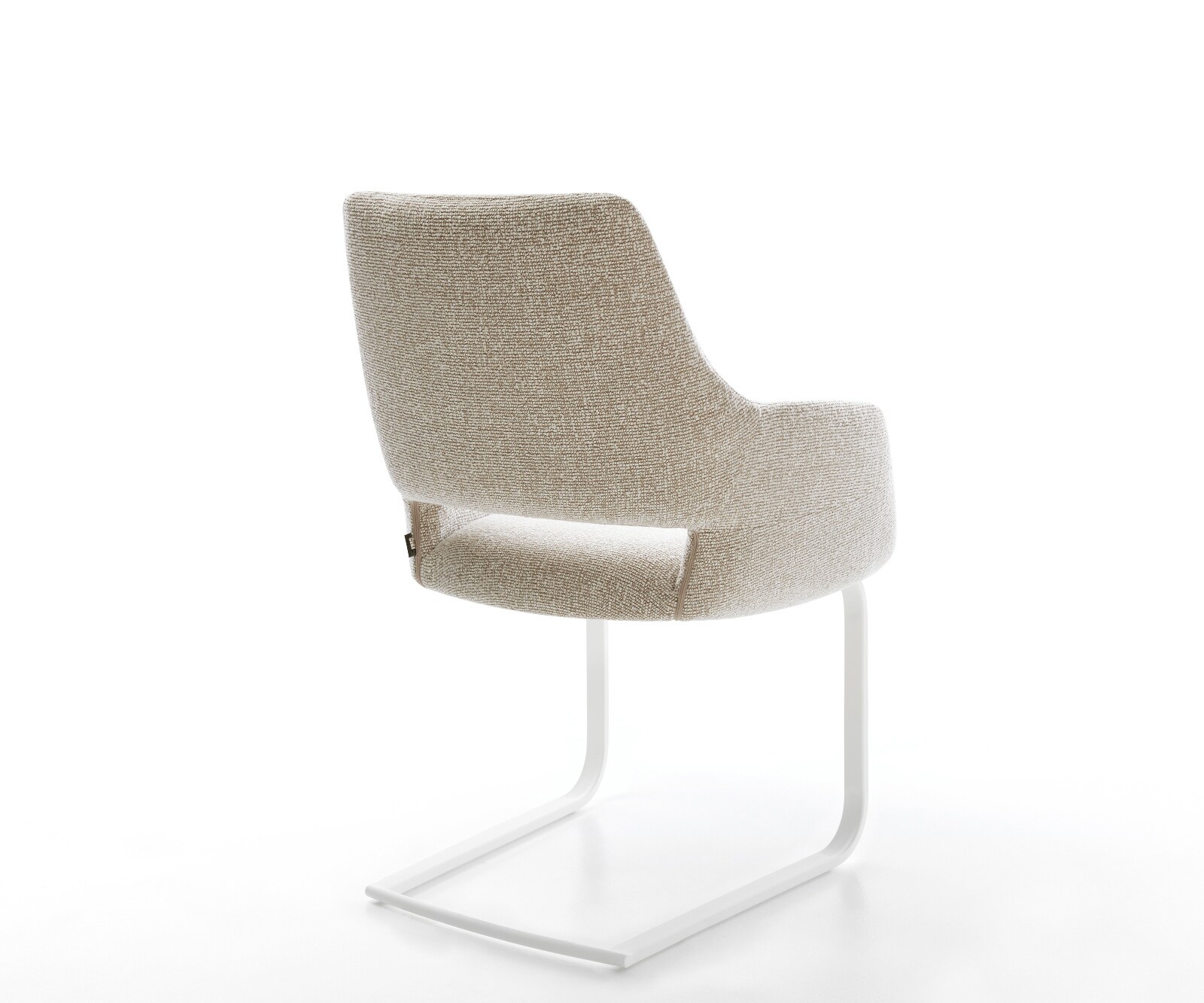 Sledemodel Yago-Flex met armleuning geweven stof beige sledemodel vlak wit pocketveer kern 5