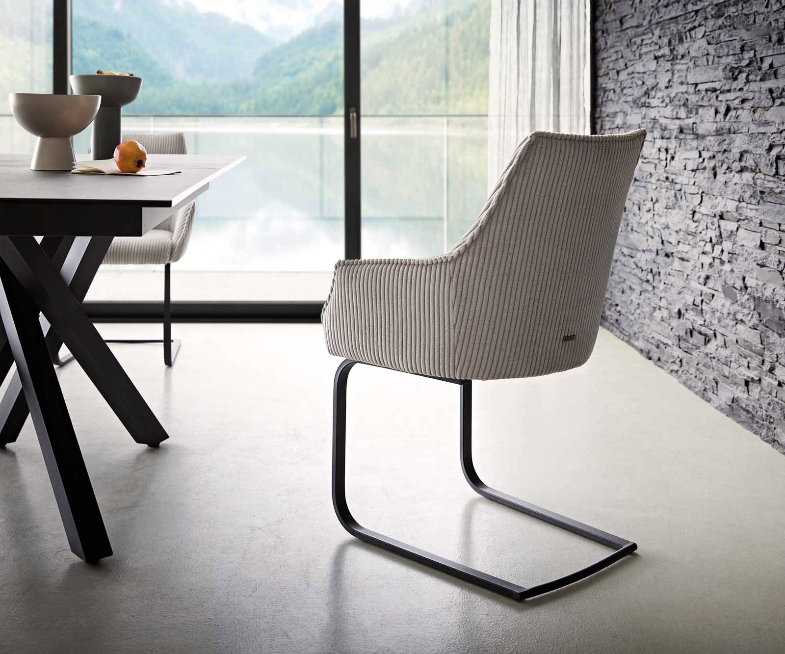 Sledemodel Alja-Flex met armleuning koord zilver grijs sledemodel vlak zwart pocketveer kern 4 Sledemodel Alja-Flex met armleuning koord zilver grijs sledemodel vlak zwart pocketveer kern 4