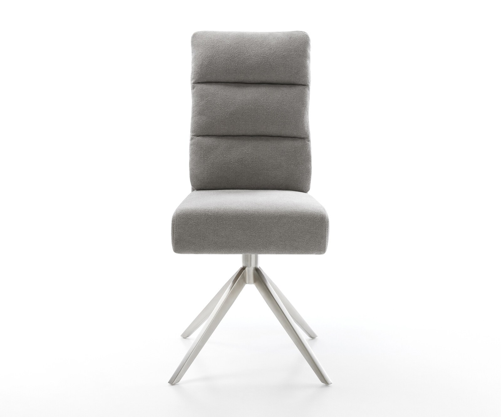 Draaistoel Pela-Flex zachte stof met structuur grijs kruisframe breed roestvrij staal 360° draaibaar rocker-functie pocketveer kern 2