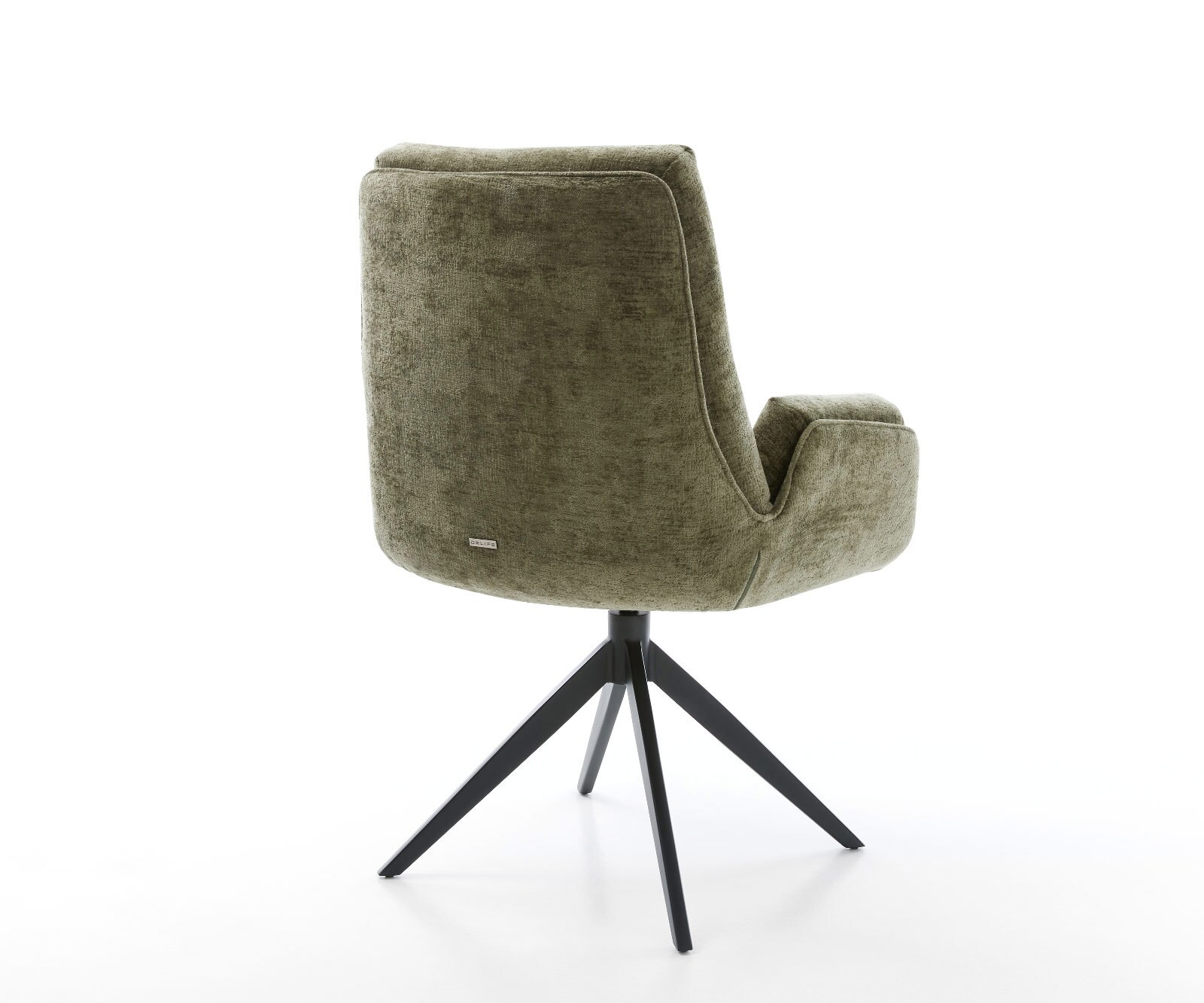 Draaistoel Clea-Flex chenille olijfgroen kruisframe breed zwart 360° draaibaar rocker-functie 4 Draaistoel Clea-Flex chenille olijfgroen kruisframe breed zwart 360° draaibaar rocker-functie 4