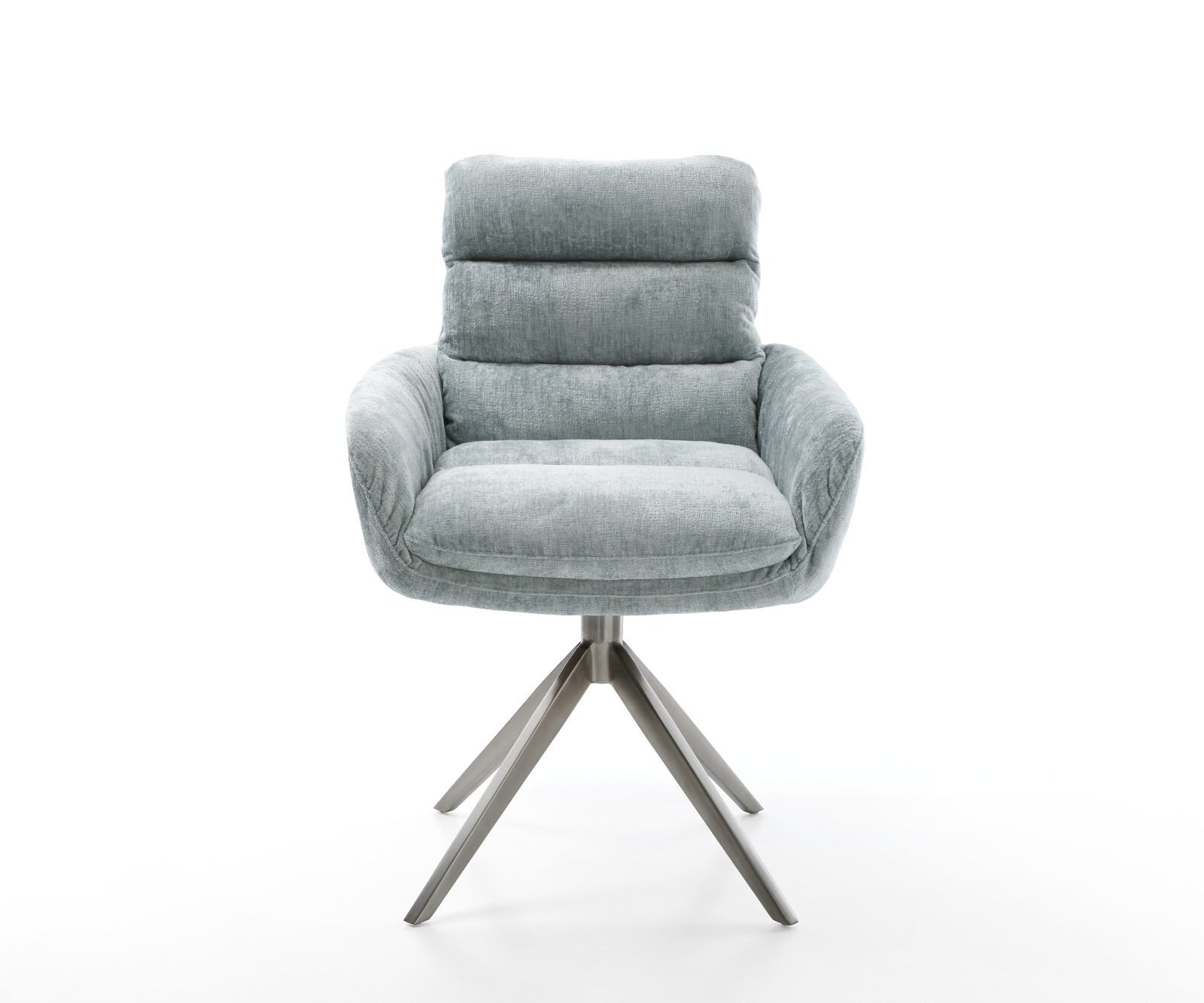 Draaistoel Abelia-Flex met armleuning chenille pastelblauw kruisframe breed grafiet 360° draaibaar rocker-functie 2