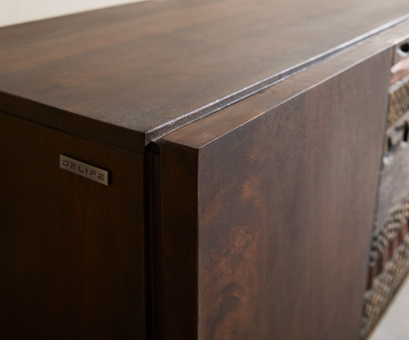 Commode Imara mango bruin 175 cm 2 deuren 3 lades zwevend dressoir 3
