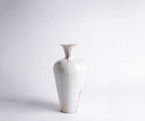 Vaas Marvella B23 x D23 x H48 cm Metaal Kintsugi Handgemaakt