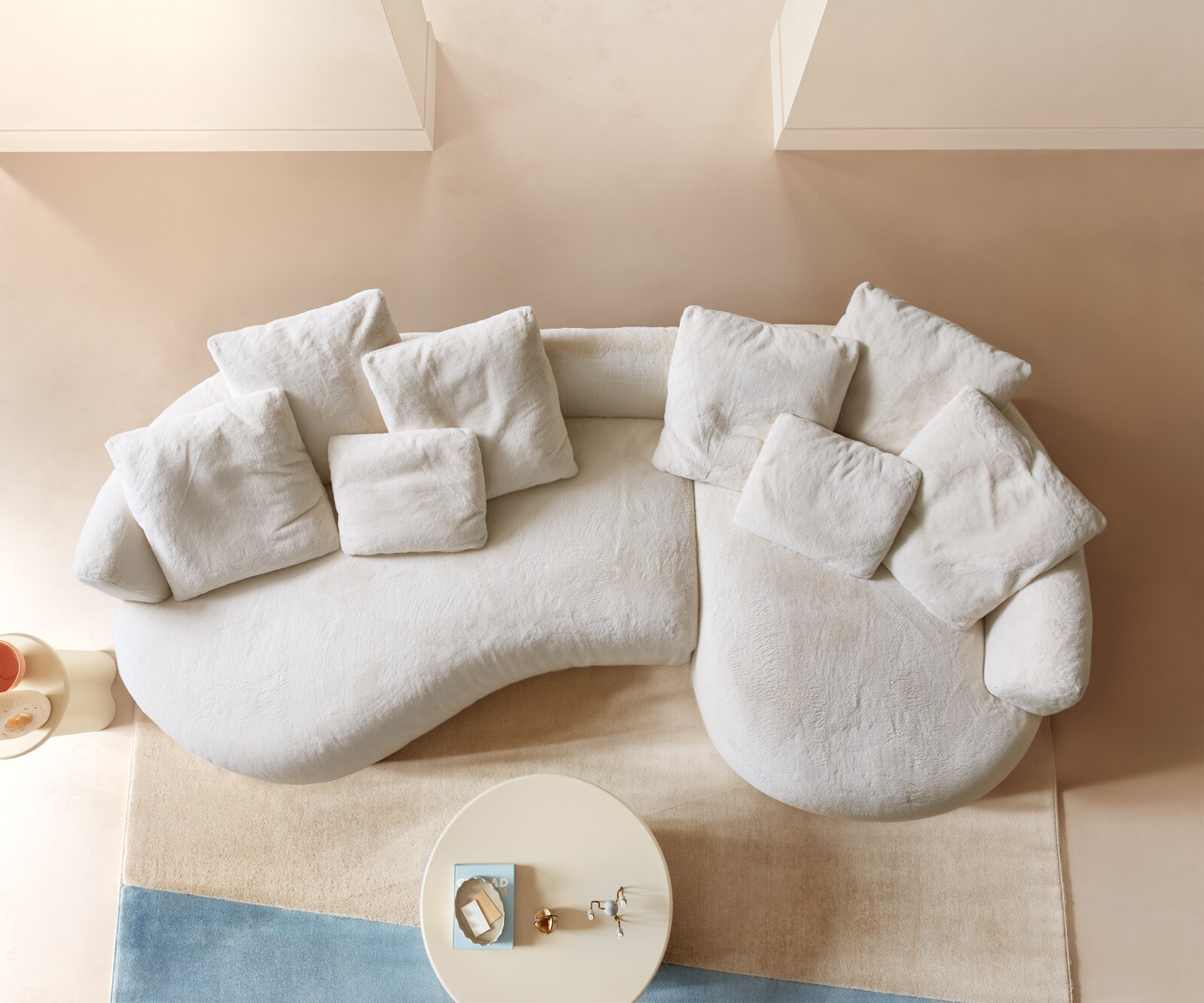 Big-Sofa Edina 330x170 cm Pluche crème-wit 5