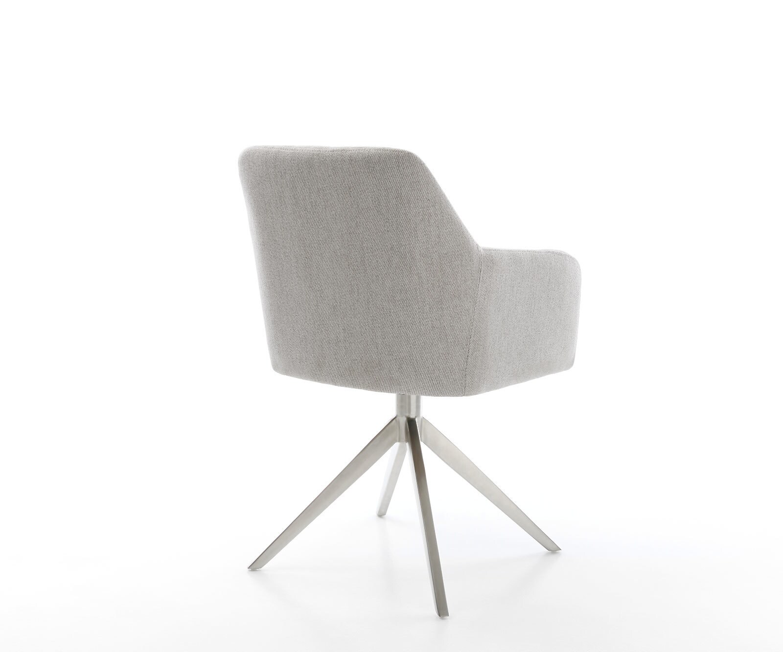Draaistoel Greg-Flex stripes lichtgrijs kruisframe breed roestvrij staal 360° draaibaar rocker-functie pocketveer kern 4