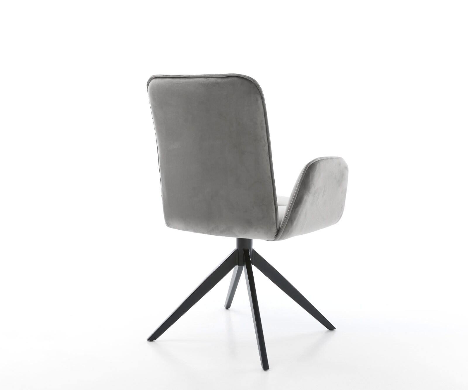 Draaistoel Vinja-Flex fluweel grijs kruisframe breed zwart 360° draaibaar rocker-functie 4