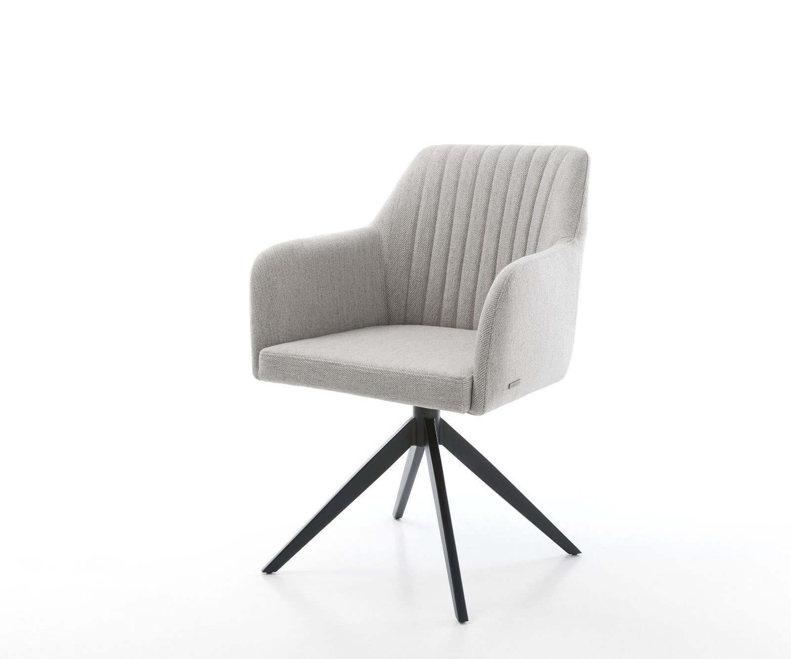 Draaistoel Greg-Flex stripes lichtgrijs kruisframe breed zwart 360° draaibaar rocker-functie pocketveer kern