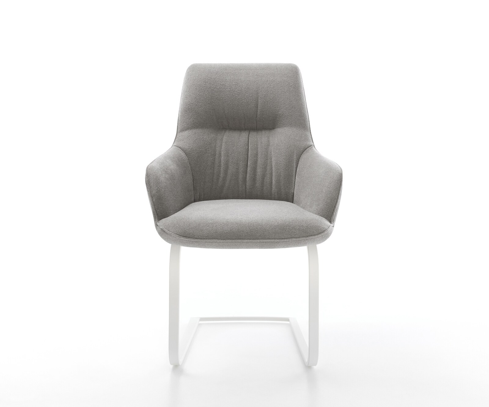 Sledemodel Zelia-Flex met armleuning zachte stof met structuur grijs sledemodel vlak wit pocketveer kern 2