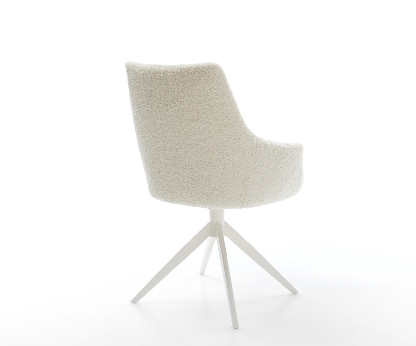Draaistoel Alja-Flex met armleuning teddy beige kruisframe breed wit 360° draaibaar rocker-functie pocketveer kern 4