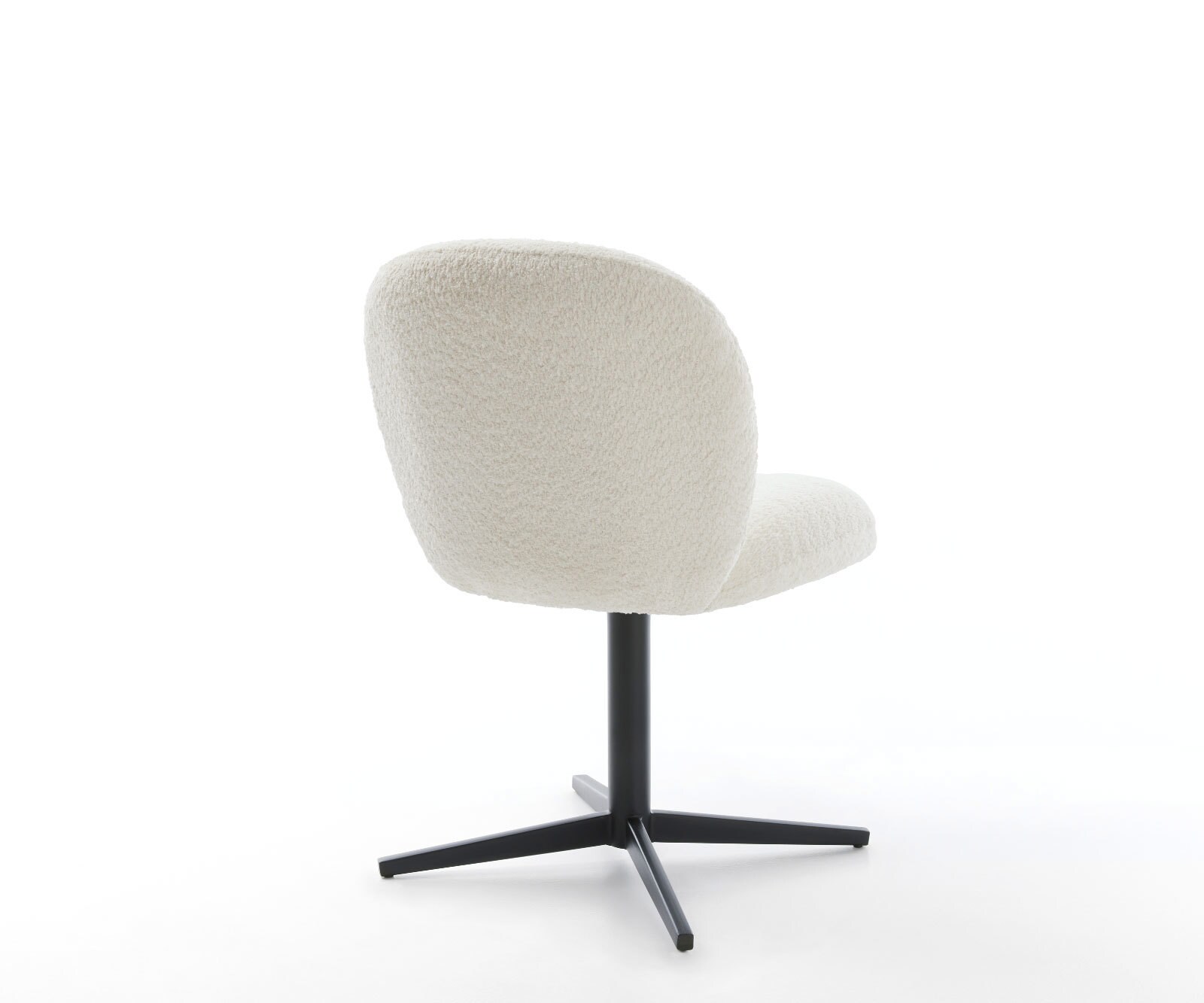 Draaistoel Nube-Flex bouclé wit kruispoot zwart 360° draaibaar pocketveer kern 5