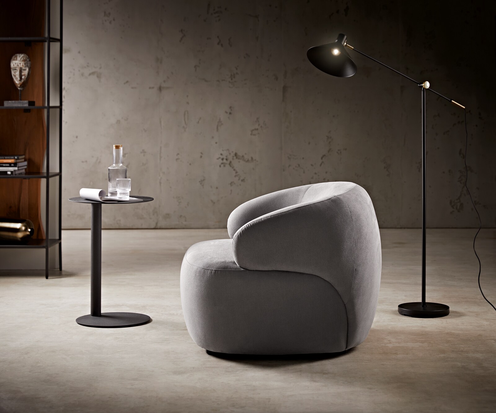 Loungestoel Nova 88x88 cm microvezel grijs 1
