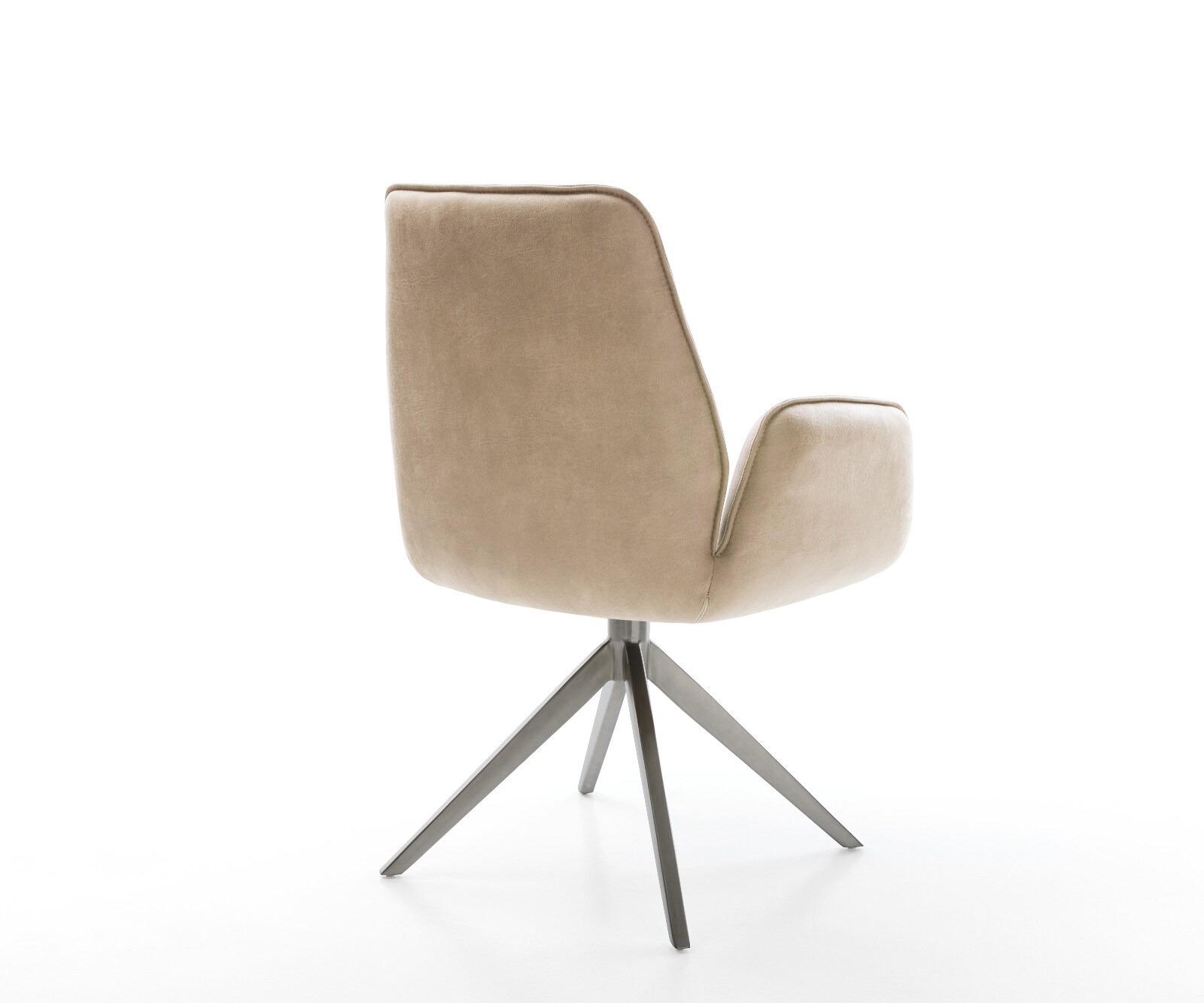 Draaistoel Zoa-Flex microvelours beige vintage kruisframe breed grafiet 360° draaibaar rocker-functie pocketveer kern 5