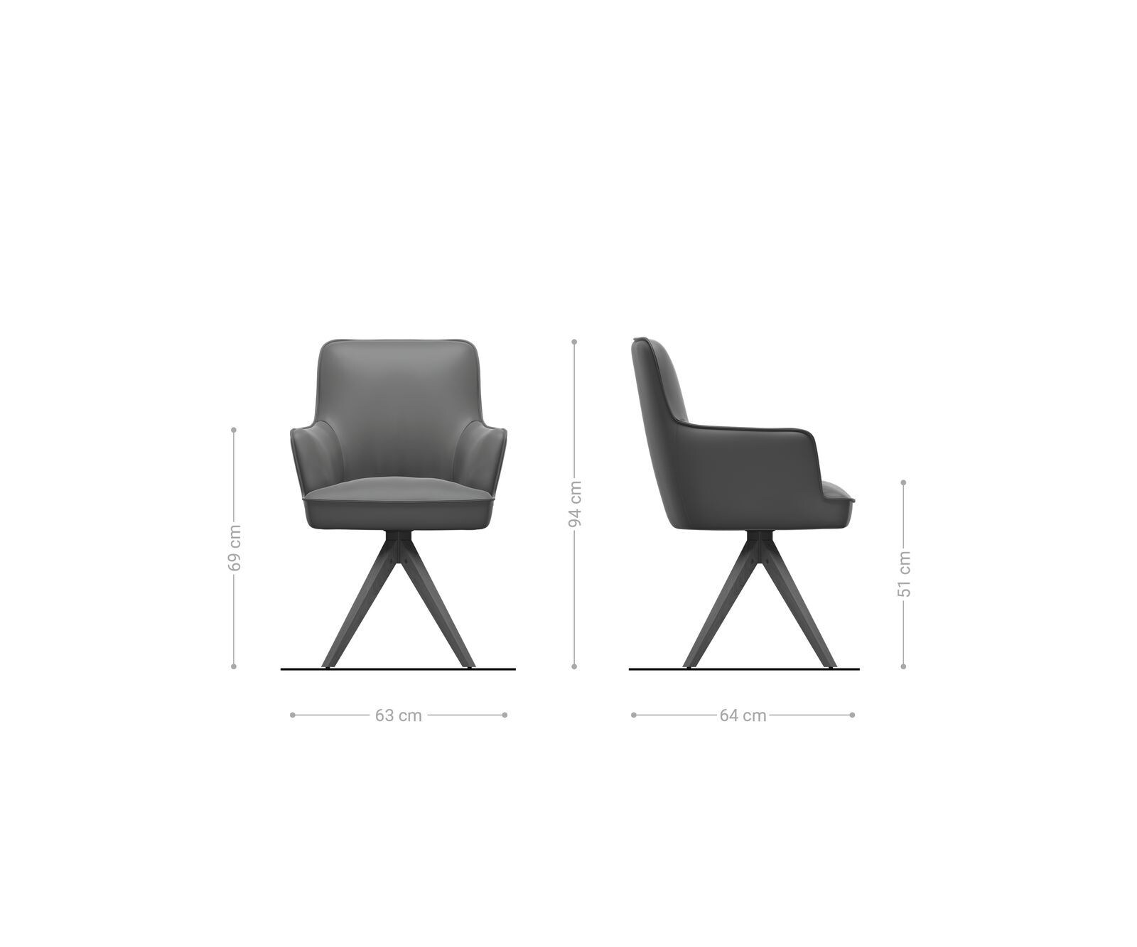 Draaistoel Heira-Flex met armleuning materiaalmix mud houten frame hoekig natuur 180° draaibaar pocketveer kern 6