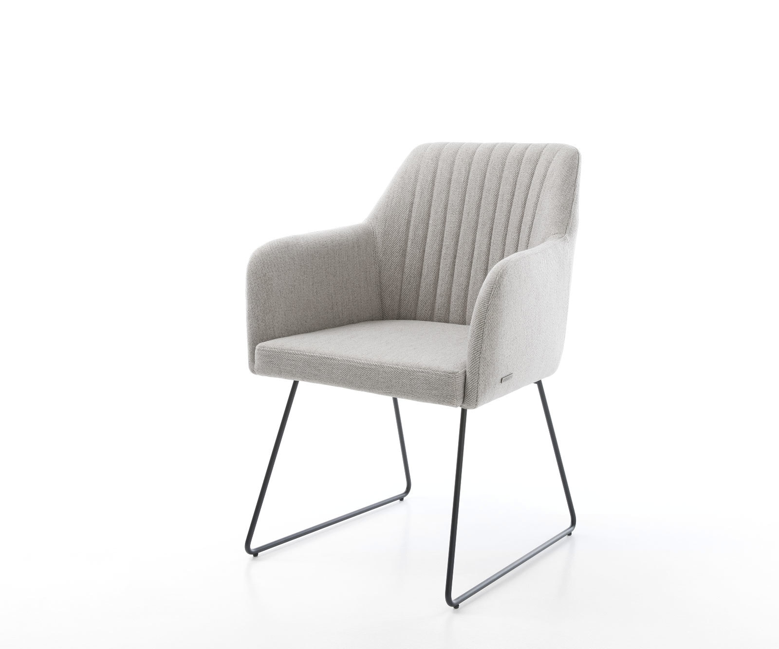 Eetkamerstoel Greg-Flex stripes lichtgrijs slipframe zwart pocketveer kern Eetkamerstoel Greg-Flex stripes lichtgrijs slipframe zwart pocketveer kern