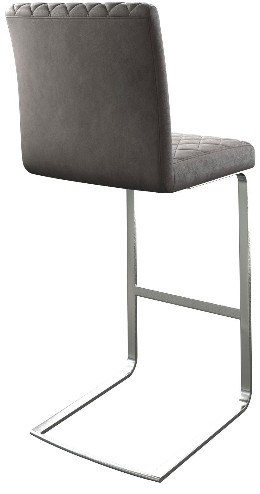 Barstoel Earnest-Flex diamant quilten antraciet vintage sledestoel vlak roestvrij staal 5