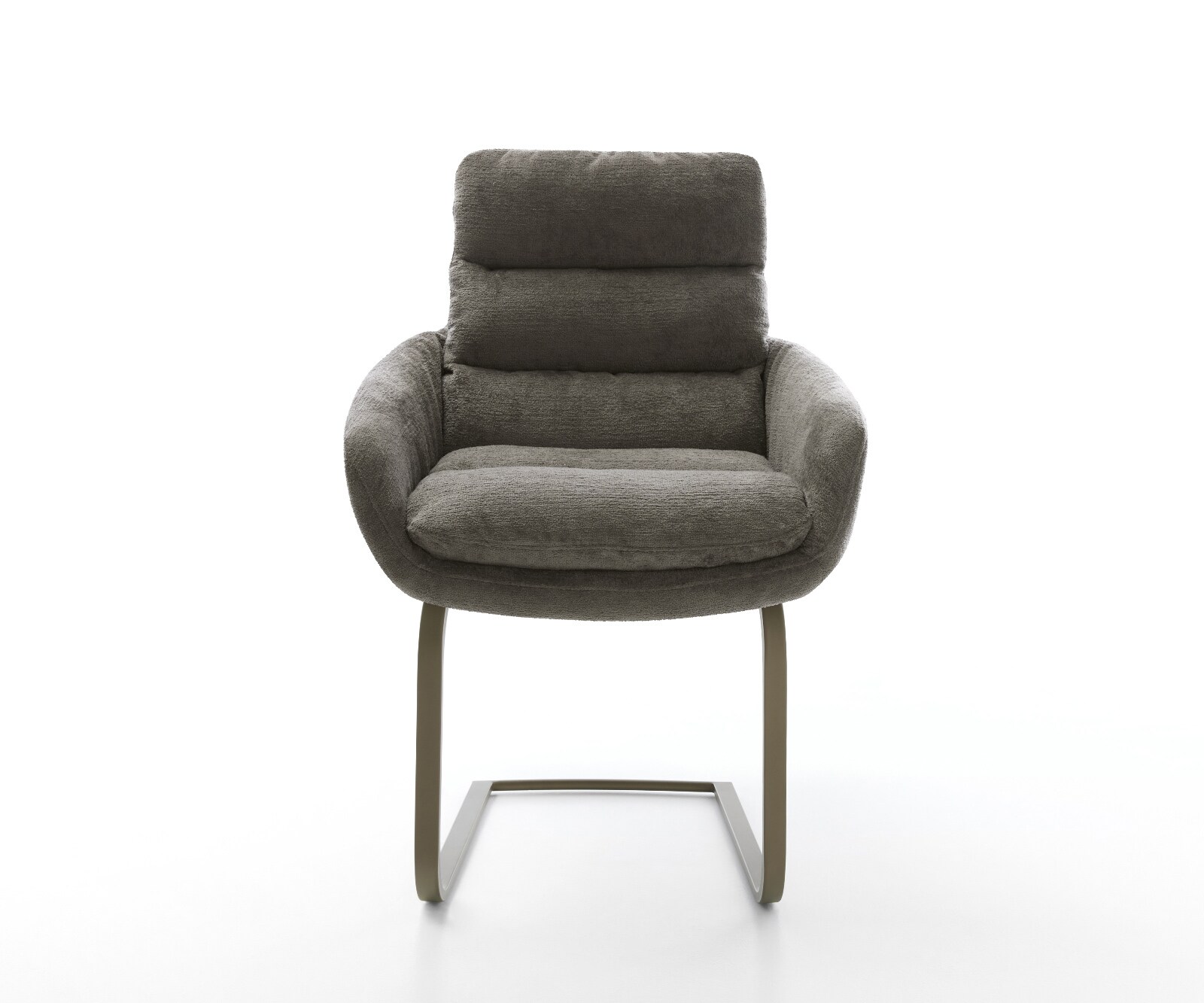 Sledemodel Abelia-Flex met armleuning bouclé zacht mud sledemodel vlak afwerking met titanium 2