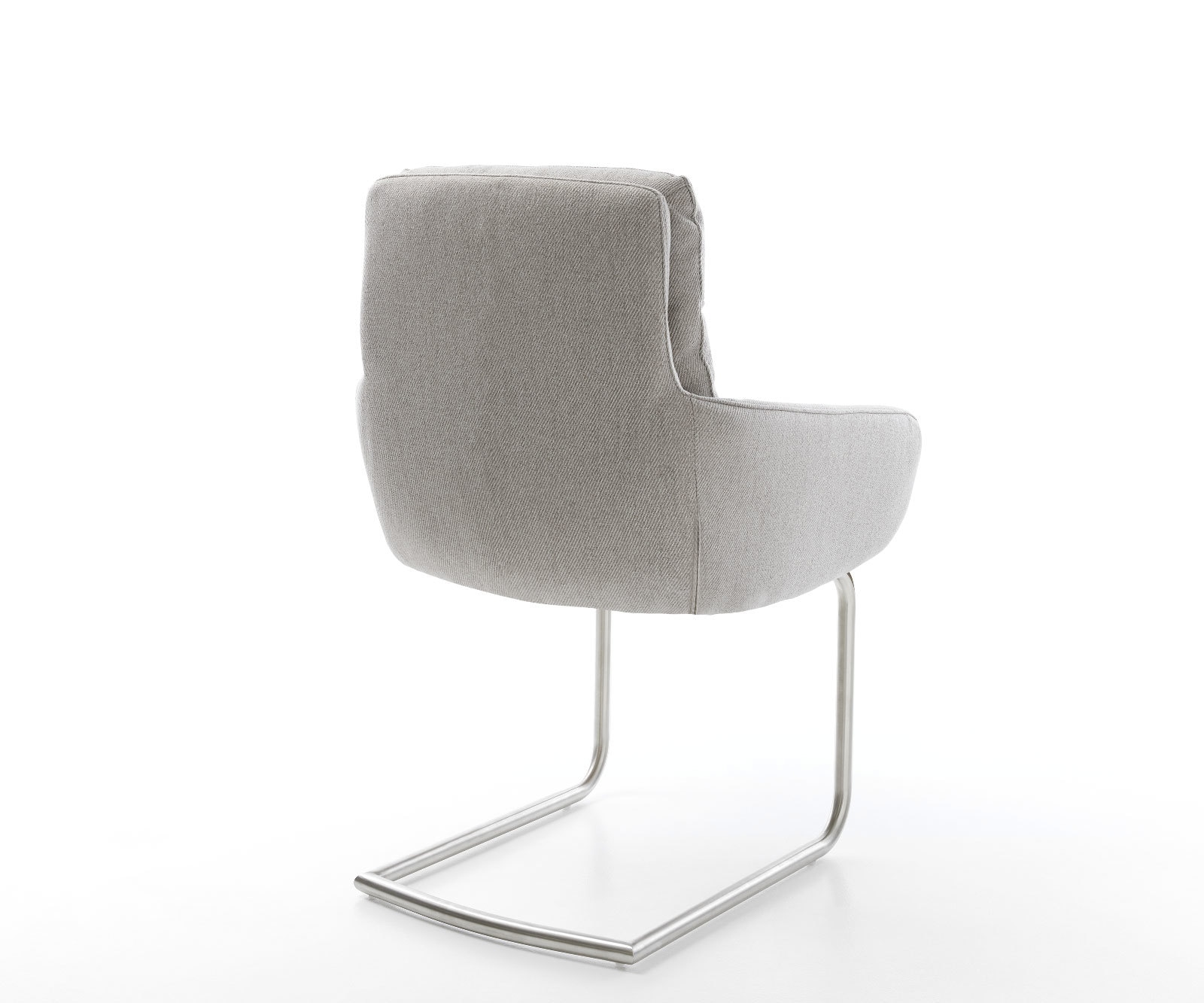 Sledemodel Abelia-Flex met armleuning stripes lichtgrijs sledemodel rond roestvrij staal 4 Sledemodel Abelia-Flex met armleuning stripes lichtgrijs sledemodel rond roestvrij staal 4