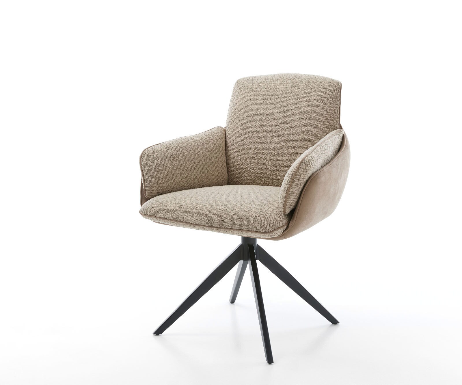 Draaistoel Luan-Flex met armleuning materiaalmix mud kruisframe breed zwart 360° draaibaar