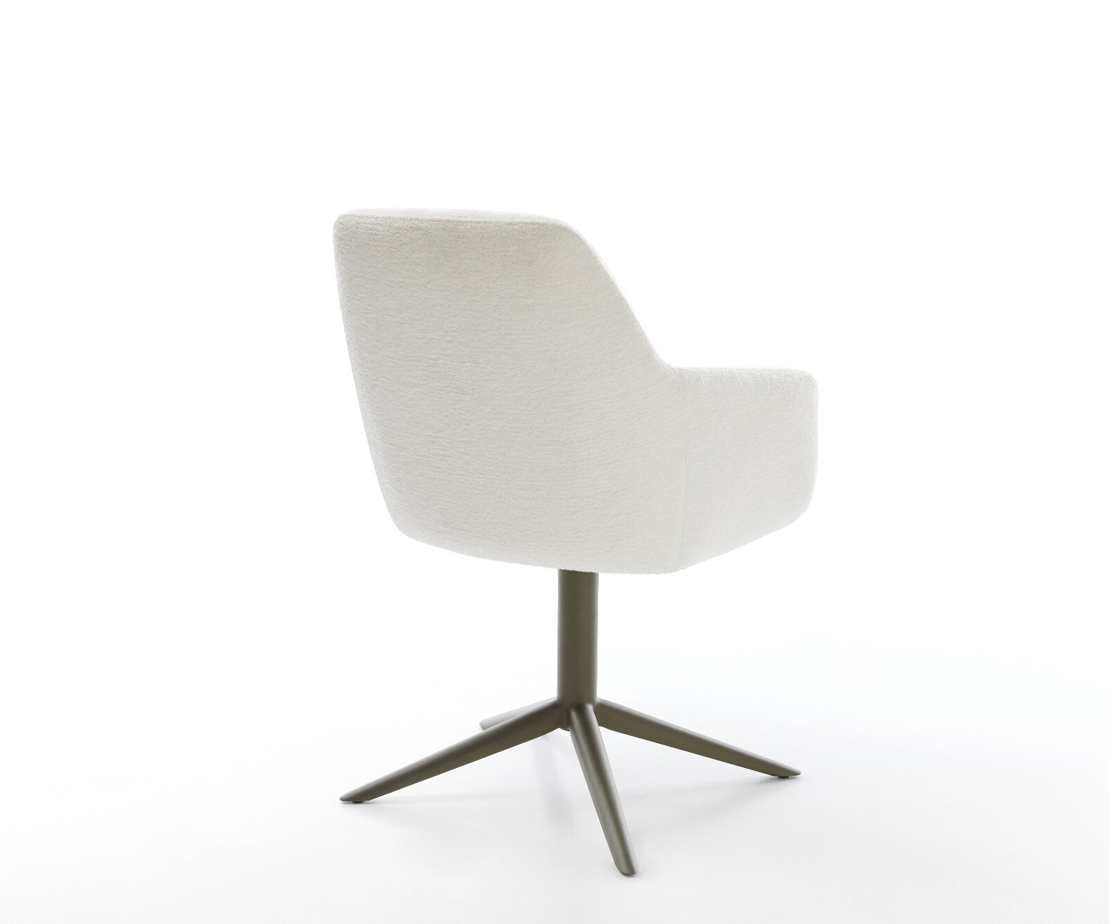 Draaistoel Pejo-Flex bouclé zacht beige kruispoot afwerking met titanium 360° draaibaar rocker-functie pocketveer kern 4