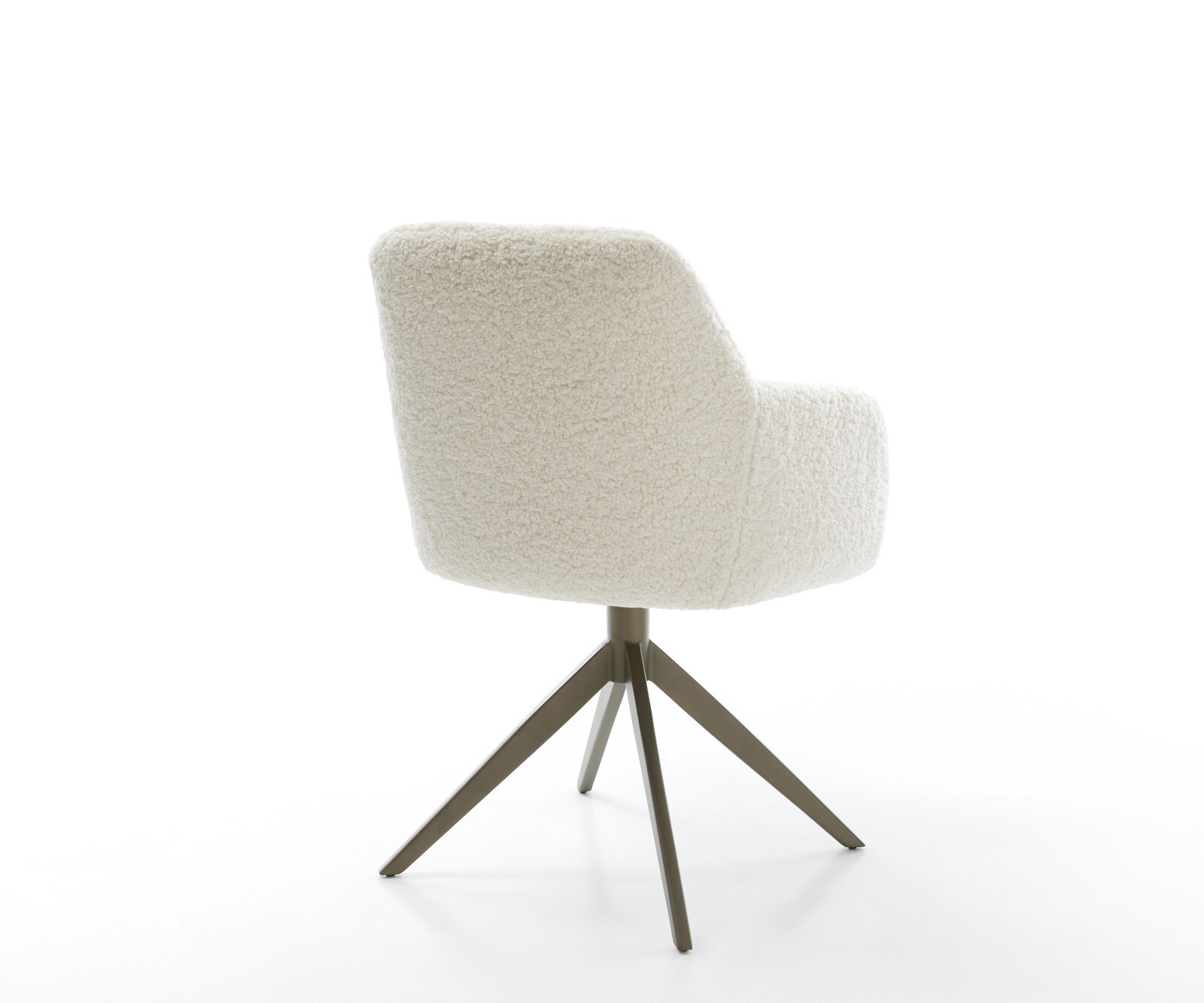 Draaistoel Greg-Flex teddy beige kruisframe breed afwerking met titanium 360° draaibaar rocker-functie pocketveer kern 5