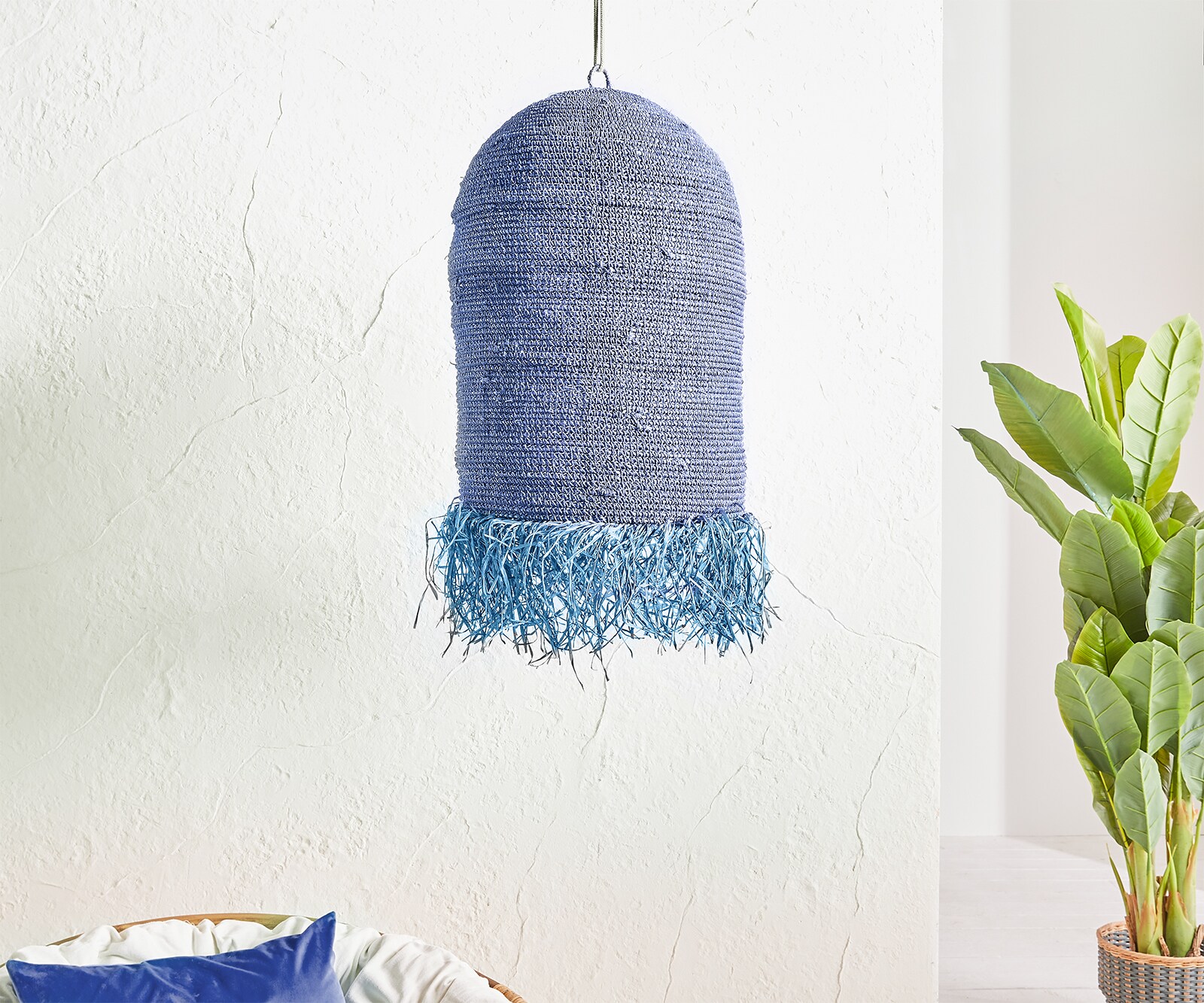 Lampenkap Kubu-Kubu  Ø 55x75 cm voilet uit waterhyacint Lampenkap Kubu-Kubu  Ø 55x75 cm voilet uit waterhyacint