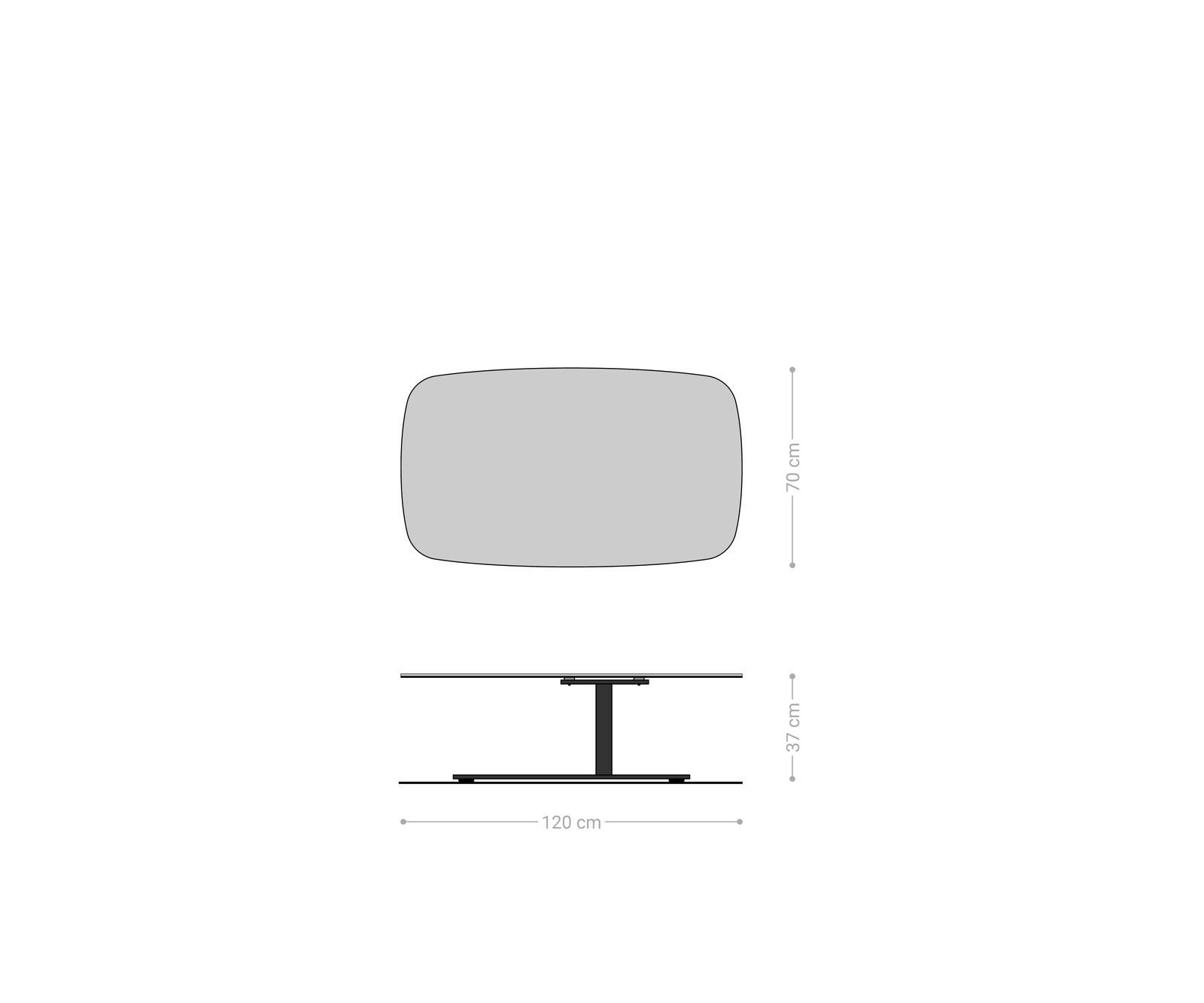 Salontafel Edge Boot 120x70 cm keramiek Minas Melange Vibany Metall effectafwerking titaan 7