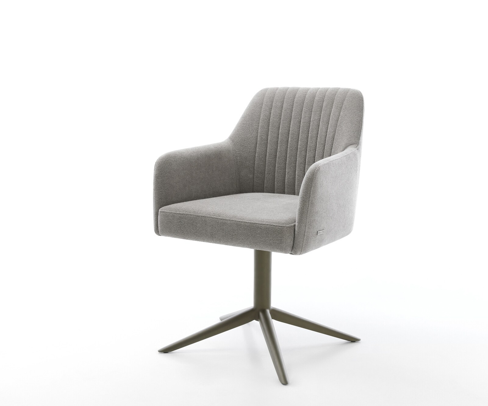 Draaistoel Greg-Flex zachte stof met structuur grijs kruispoot afwerking met titanium 360° draaibaar rocker-functie pocketveer kern 1