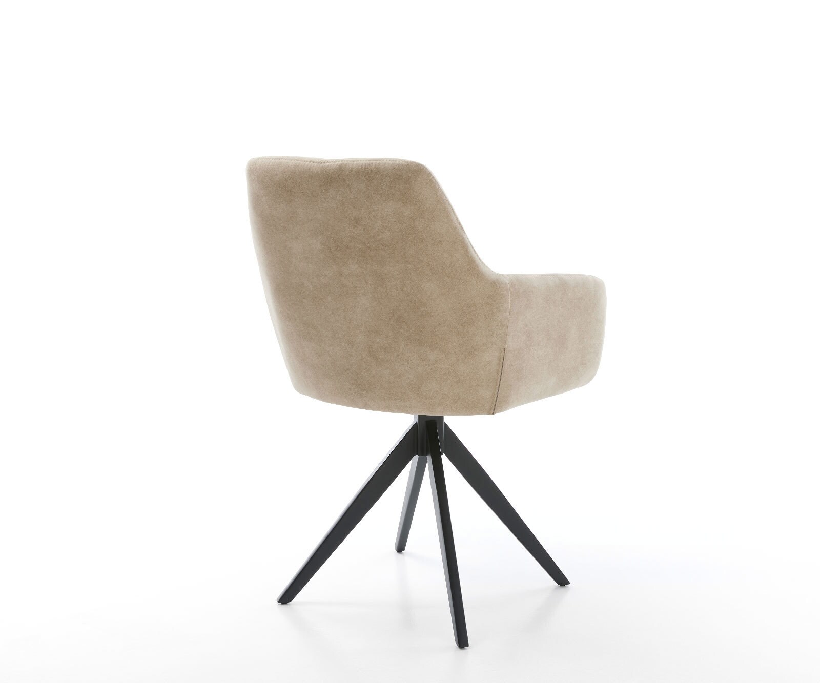 Eetkamerstoel Pejo-Flex microvelours beige vintage kruisframe hoekig zwart pocketveer kern 4