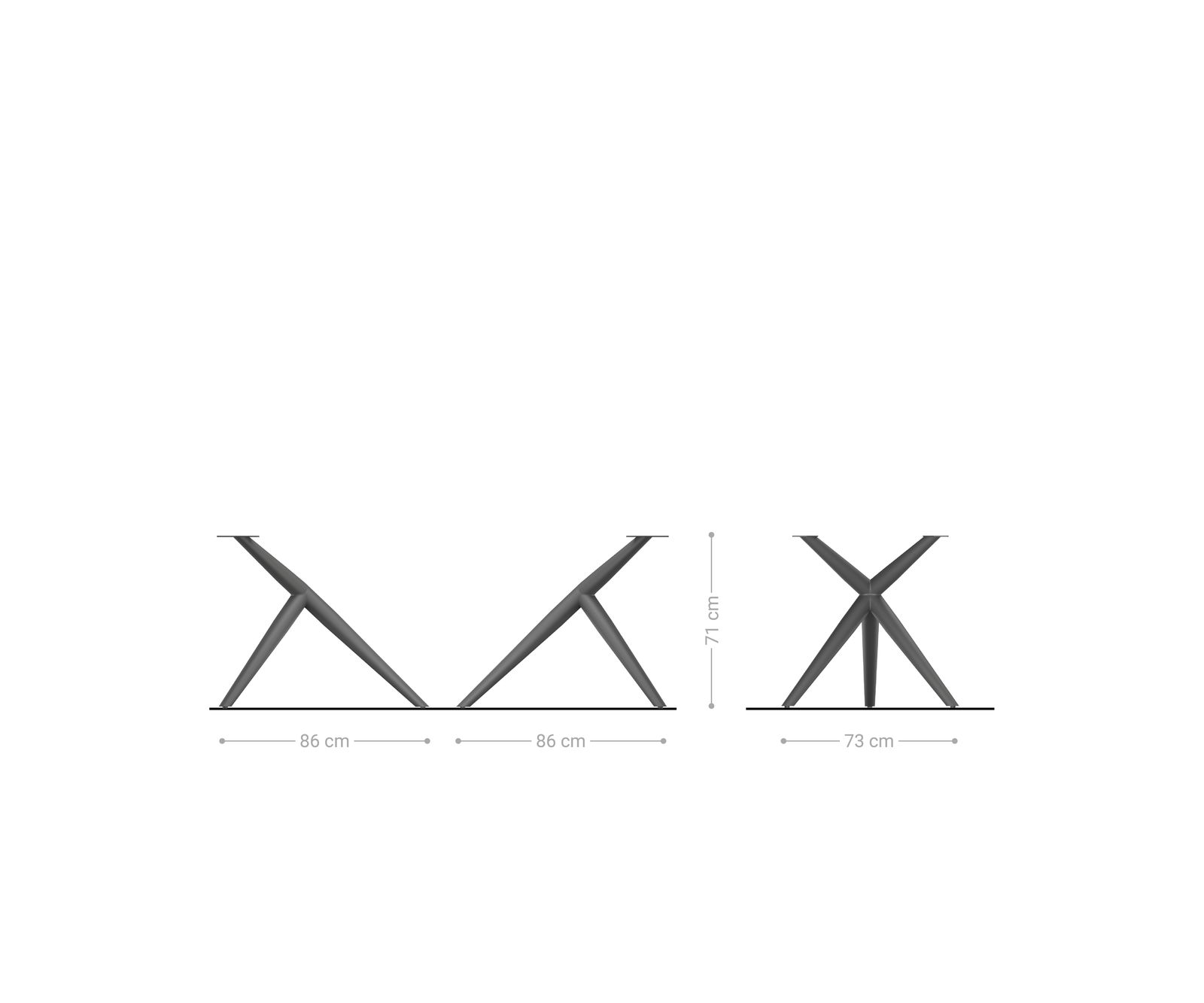 Tafelframe Estelar rond metaal effect afwerking titanium (Set van 2) 3