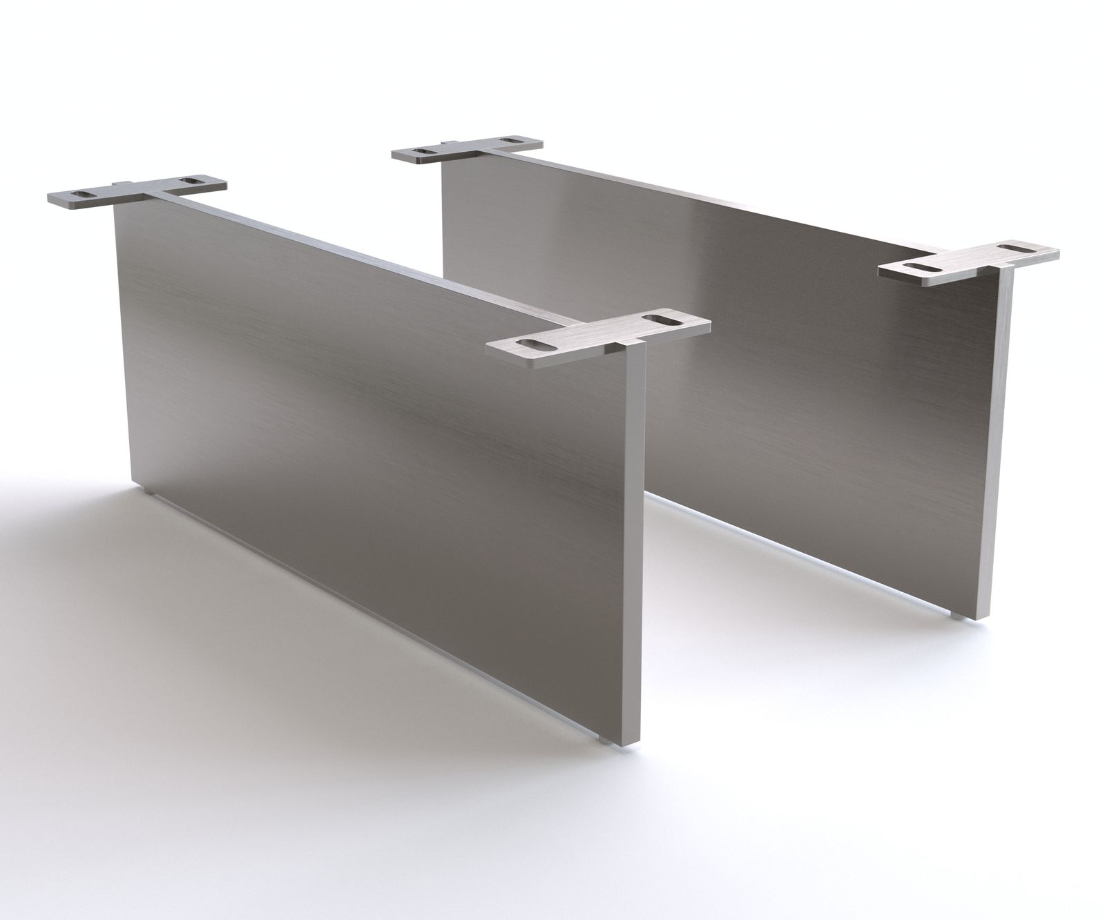 Zwevend onderstel 20 cm geborsteld RVS voor kastmeubelen 60 cm diep (set van 2)