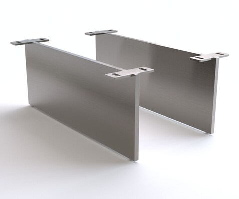 Zwevend onderstel 20 cm geborsteld RVS voor kastmeubelen 60 cm diep (set van 2)