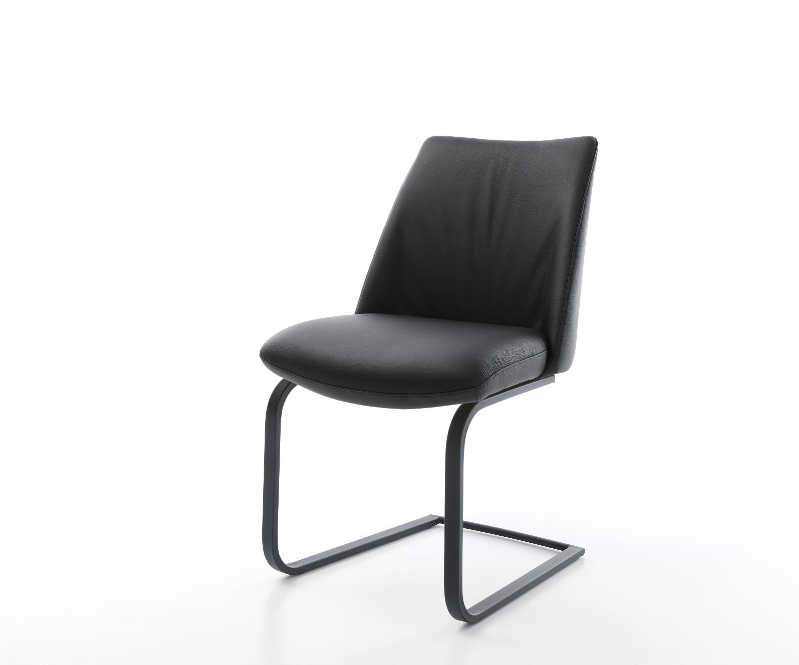 Sledemodel Elso-Flex echt leer zwart sledemodel vlak zwart pocketveer kern