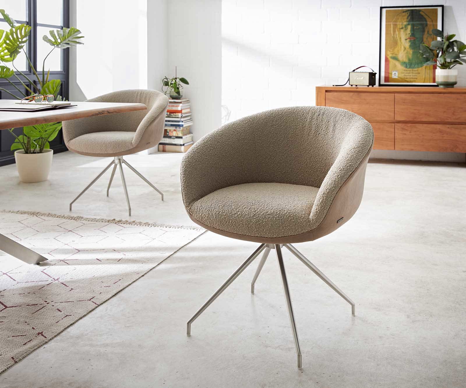 Draaistoel Vinka-Flex met armleuning materiaalmix mud kruisframe conisch roestvrij staal 180° draaibaar pocketveer kern Draaistoel Vinka-Flex met armleuning materiaalmix mud kruisframe conisch roestvrij staal 180° draaibaar pocketveer kern