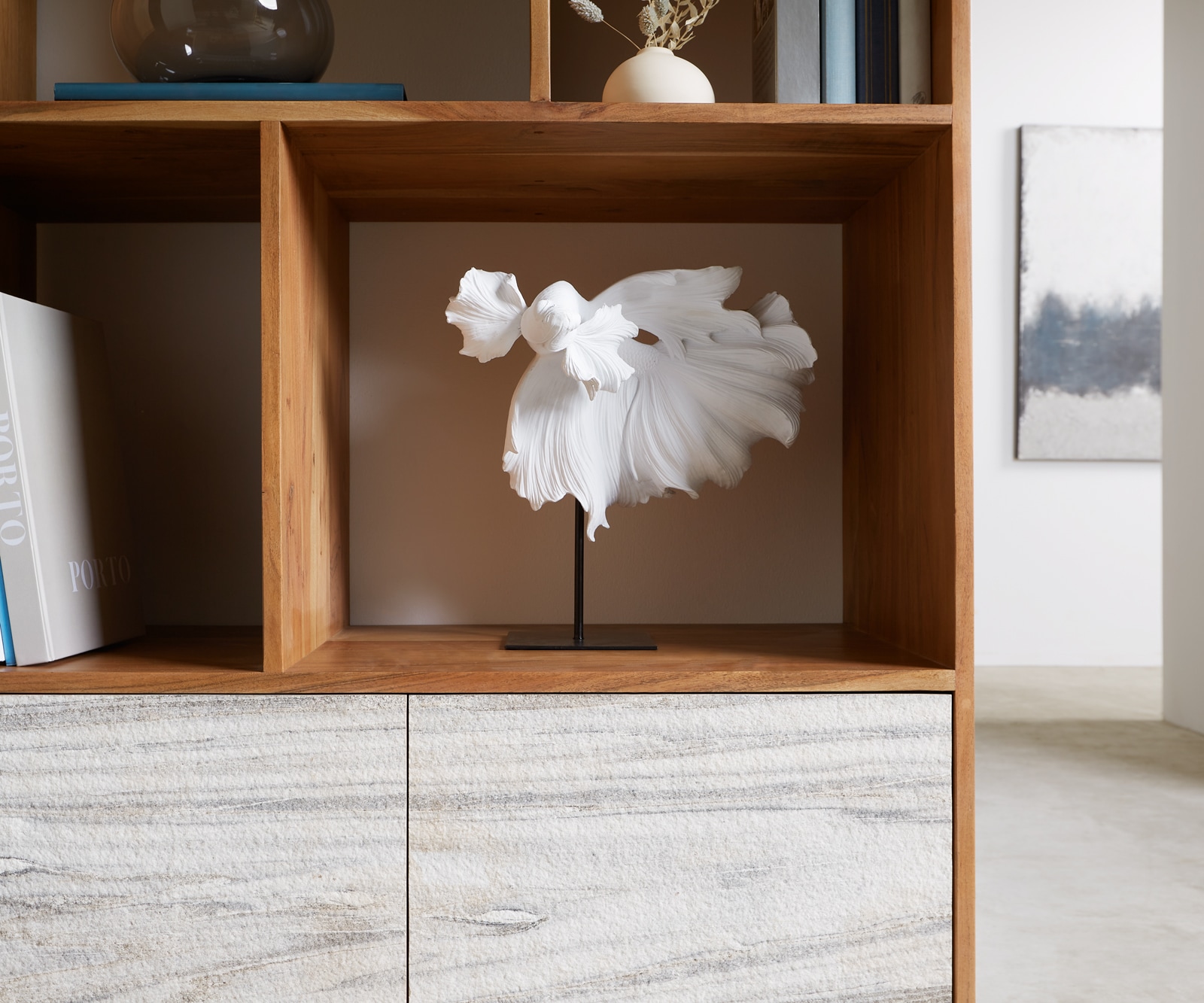 Highboard Kleo 90x130 cm natuur acacia 2 deuren V-poot rvs 4 Highboard Kleo 90x130 cm natuur acacia 2 deuren V-poot rvs 4
