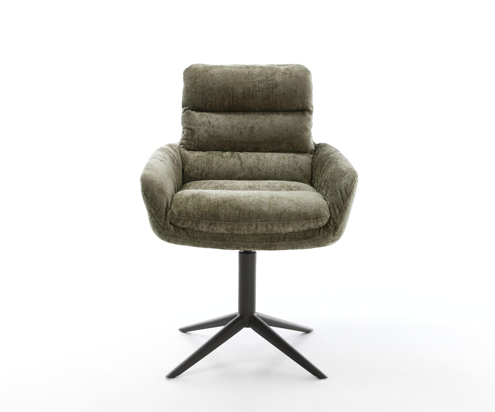 Draaistoel Abelia-Flex met armleuning chenille olijfgroen kruispoot zwart 360° draaibaar rocker-functie 1 Draaistoel Abelia-Flex met armleuning chenille olijfgroen kruispoot zwart 360° draaibaar rocker-functie 1