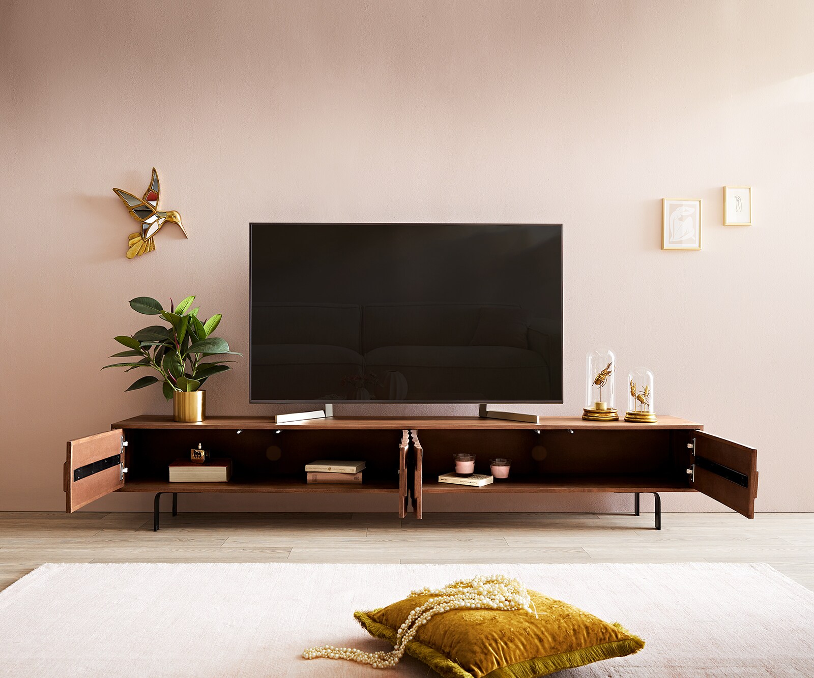 Tv-meubel Fevo 220 cm acacia bruin 4 deuren  3