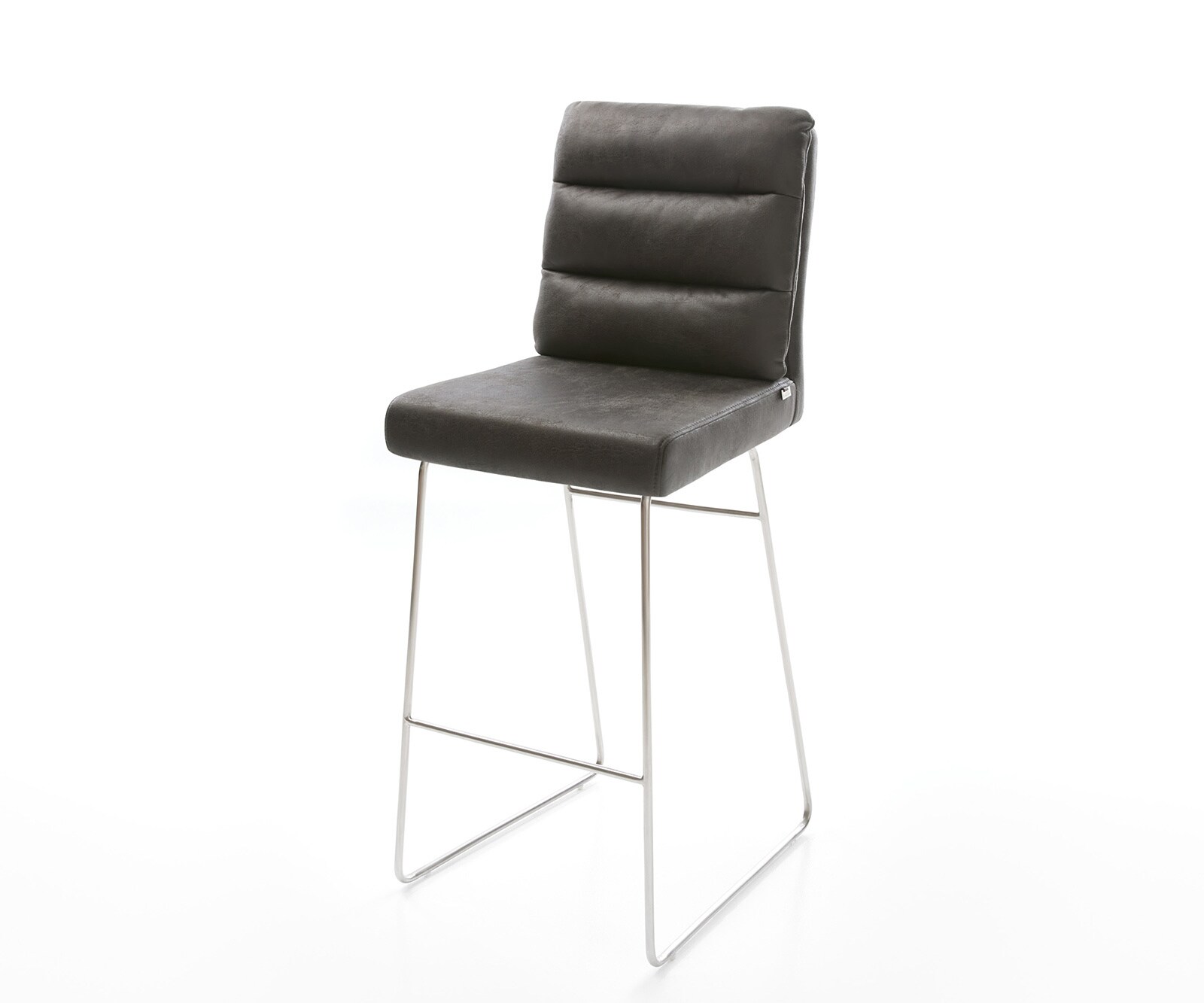 Barstoel Pela-Flex vintage antraciet slipframe roestvrijstaal